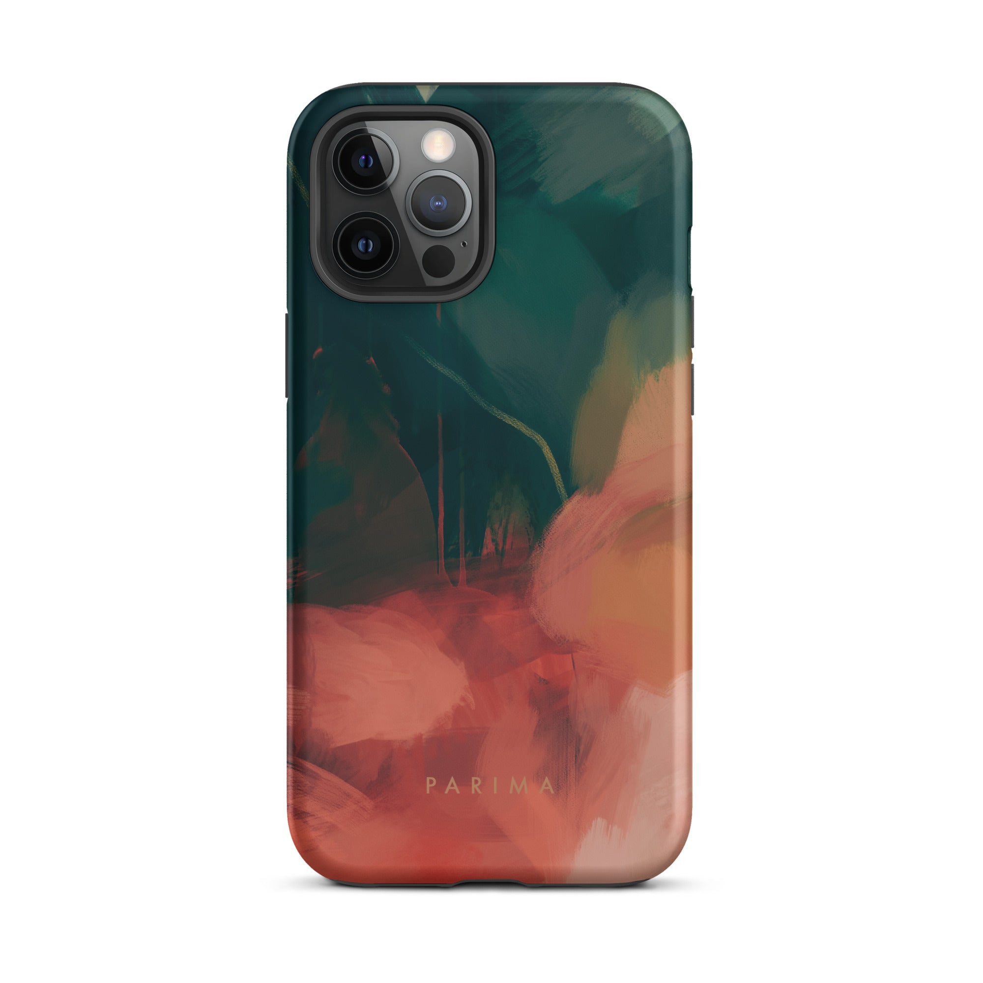 Eventide, green and red abstract art - iPhone 12 Pro Max tough case by Parima Studio