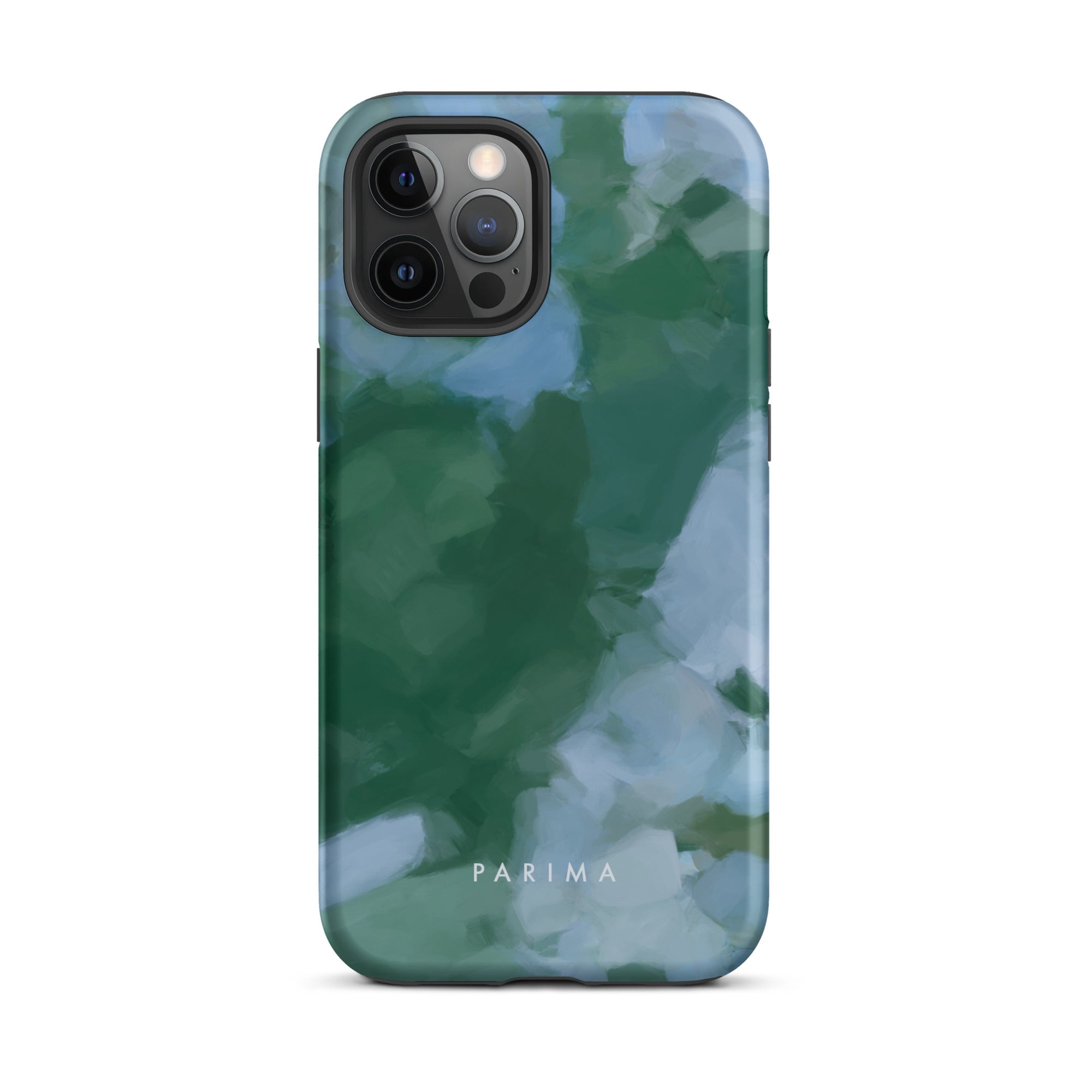 Sky and Earth  - Blue and green colorful chic premium iPhone tough case. Abstract art by Patricia Vargas of Parima Studio