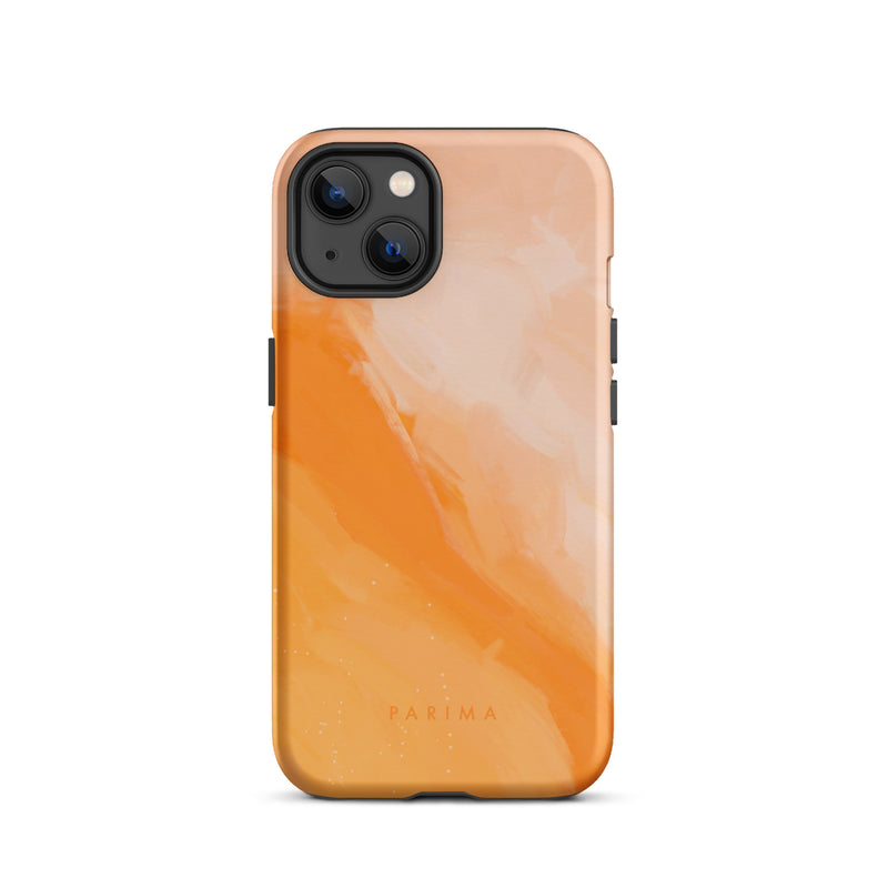 Sweet Orange, orange and pink abstract art on iPhone 13 tough case by Parima Studio