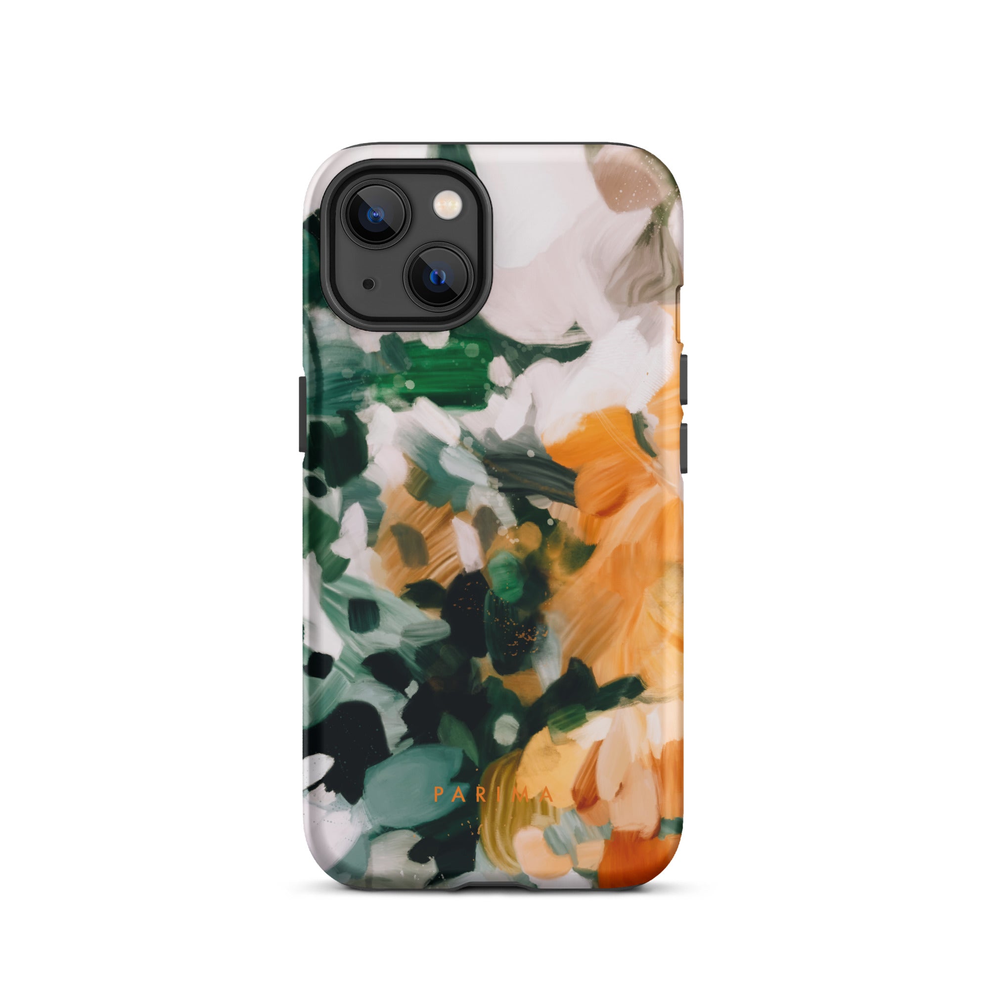 Aspen, green and orange abstract art - iPhone 13 tough case by Parima Studio