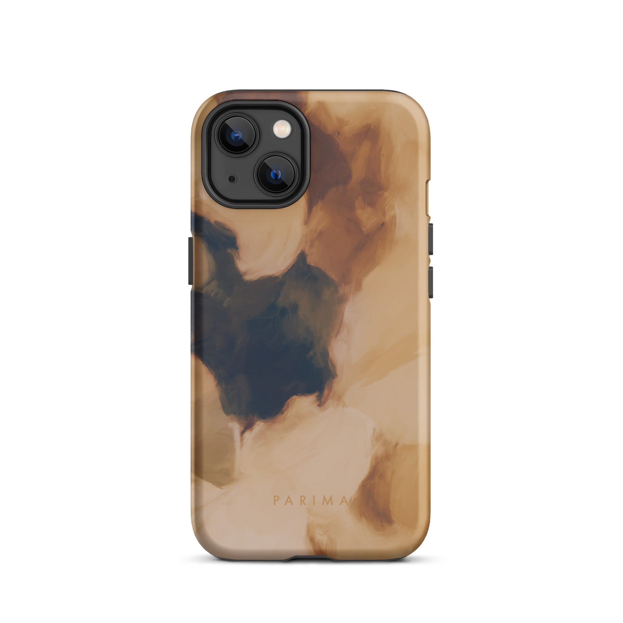 Clay, brown and tan color abstract art on iPhone 13 tough case by Parima Studio
