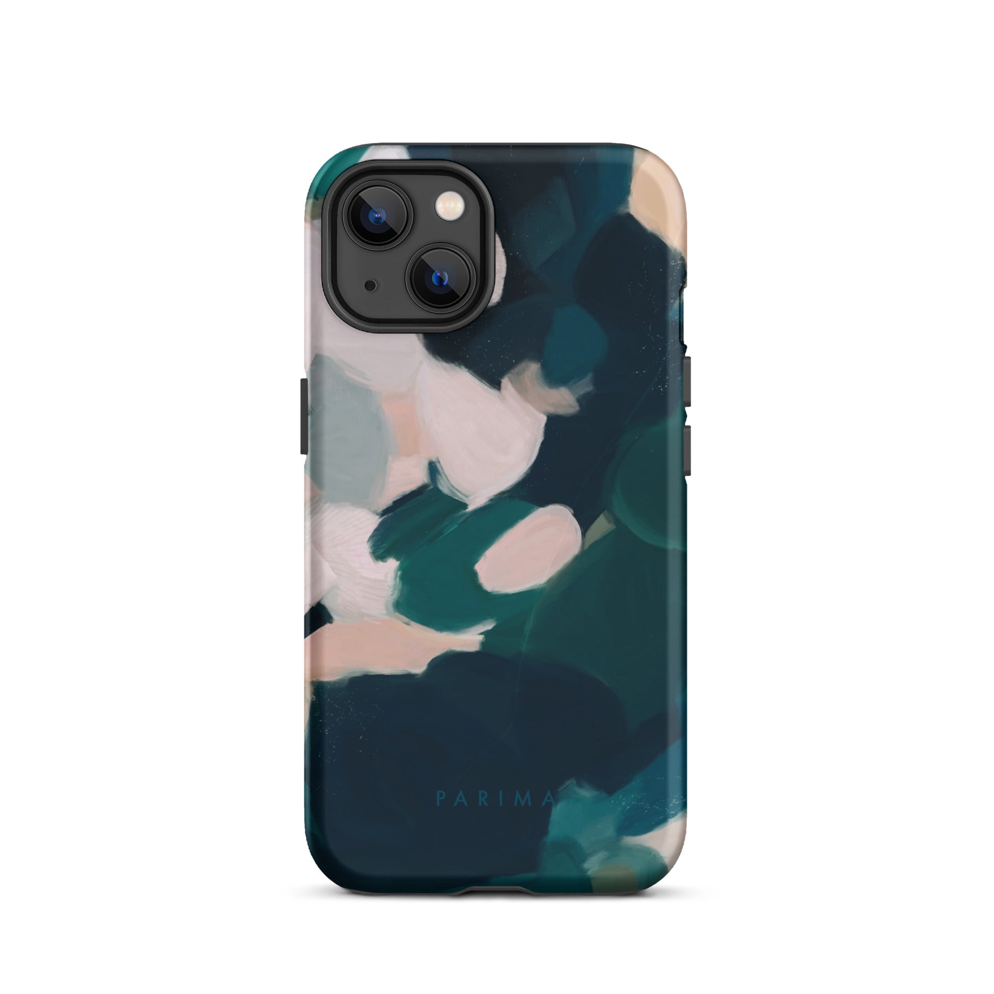Aerwyn, green and pink abstract art - iPhone 13 tough case by Parima Studio