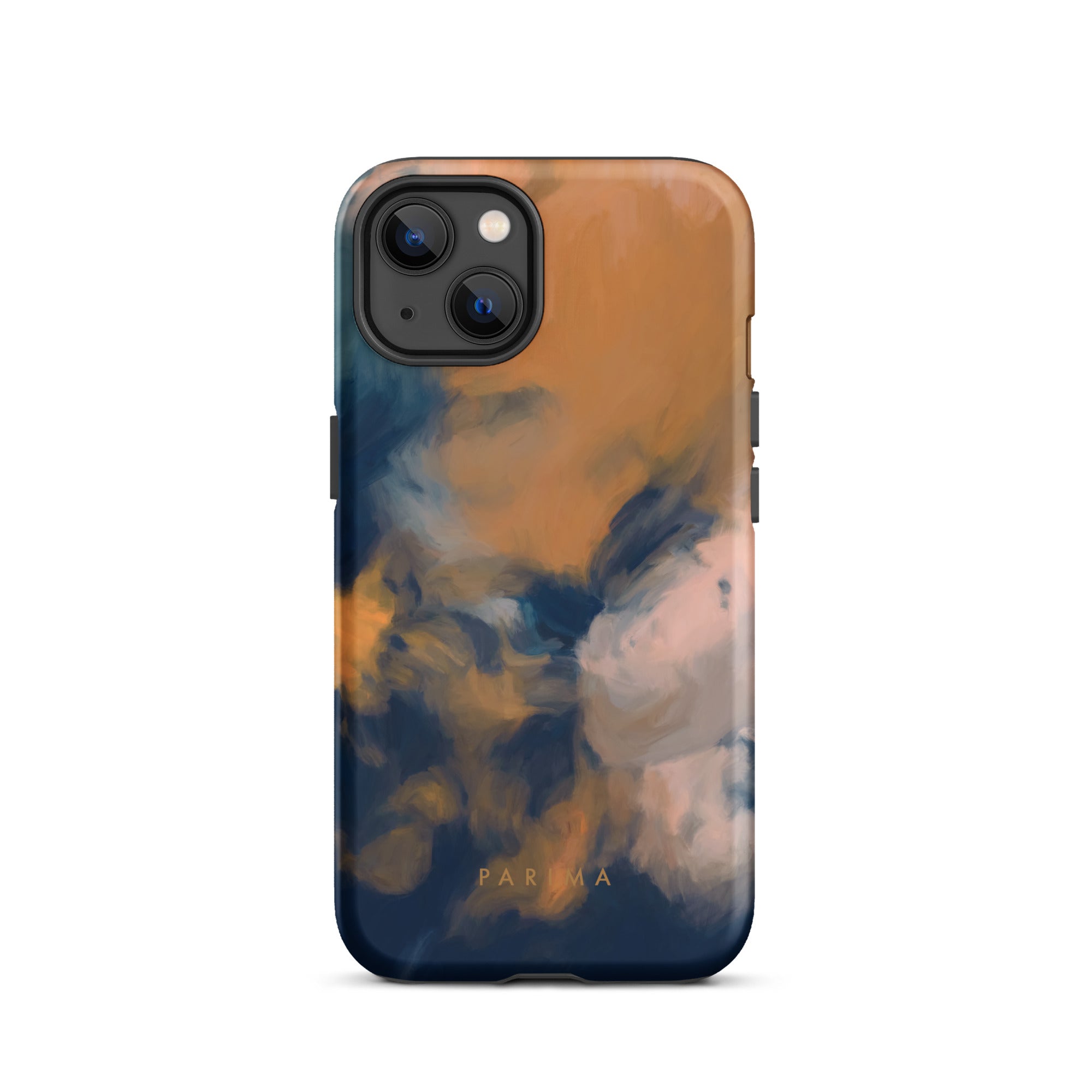 Mia Luna, blue and orange abstract art - iPhone 13 tough case by Parima Studio