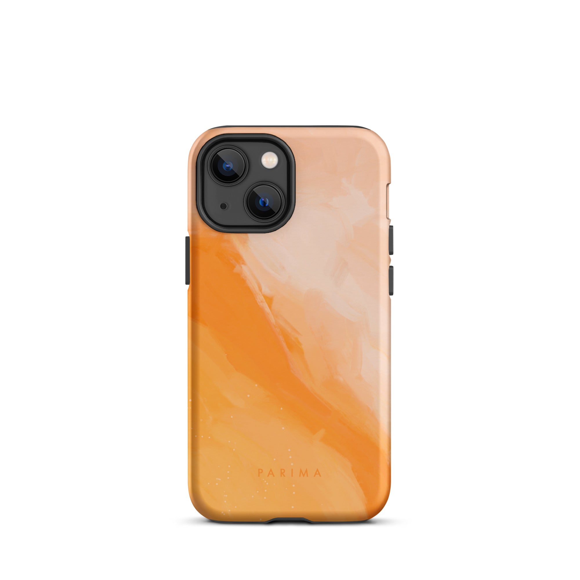 Sweet Orange, orange and pink abstract art on iPhone 13 Mini tough case by Parima Studio