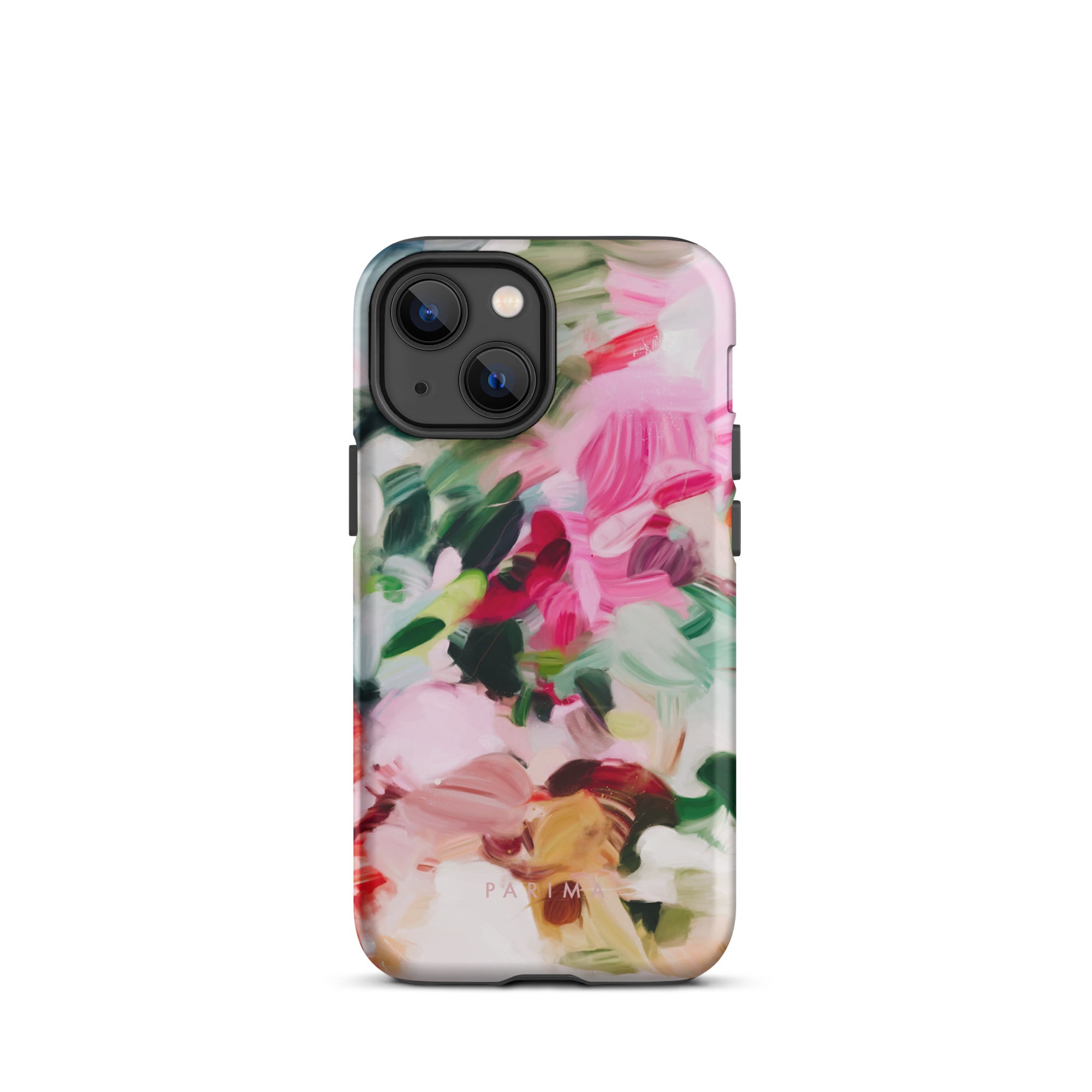 Bloom, pink and green abstract art - iPhone 13 Mini tough case by Parima Studio