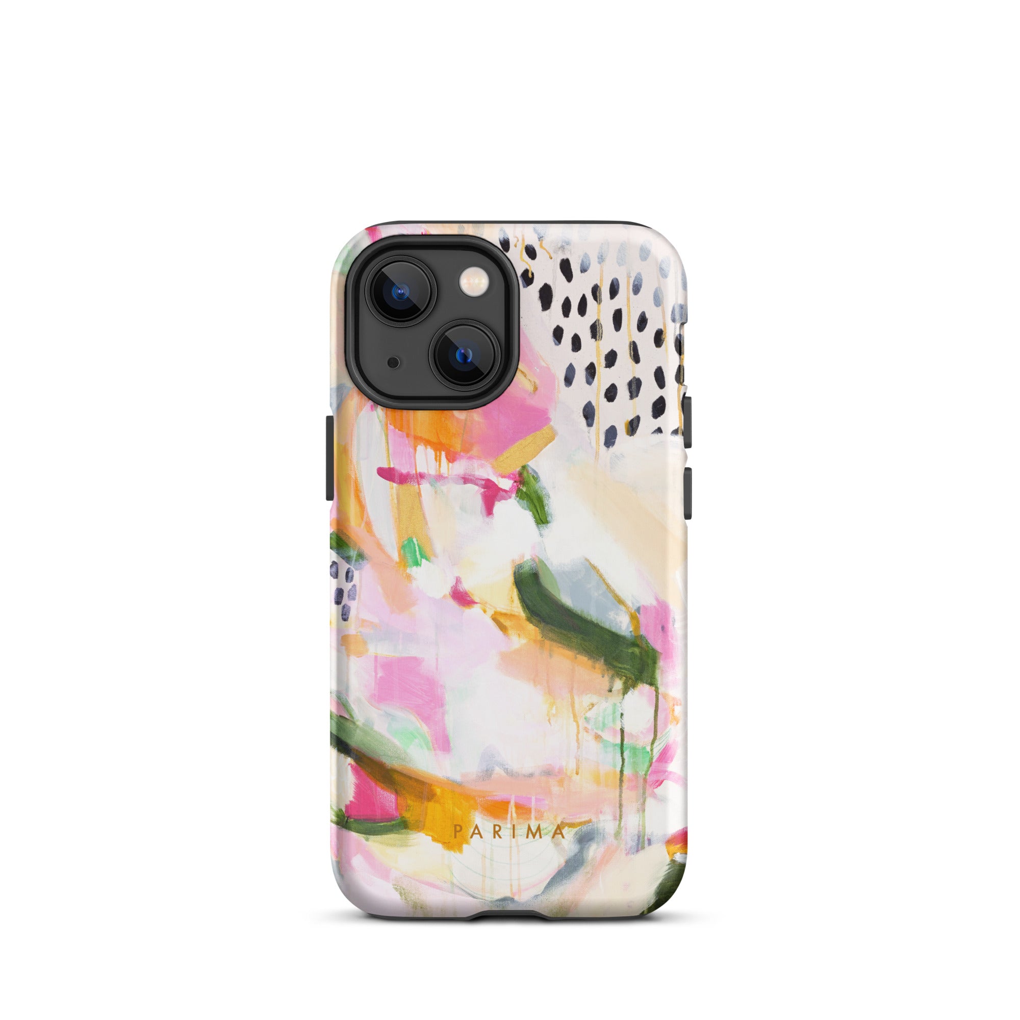 Adira, pink and green abstract art - iPhone 13 Mini tough case by Parima Studio
