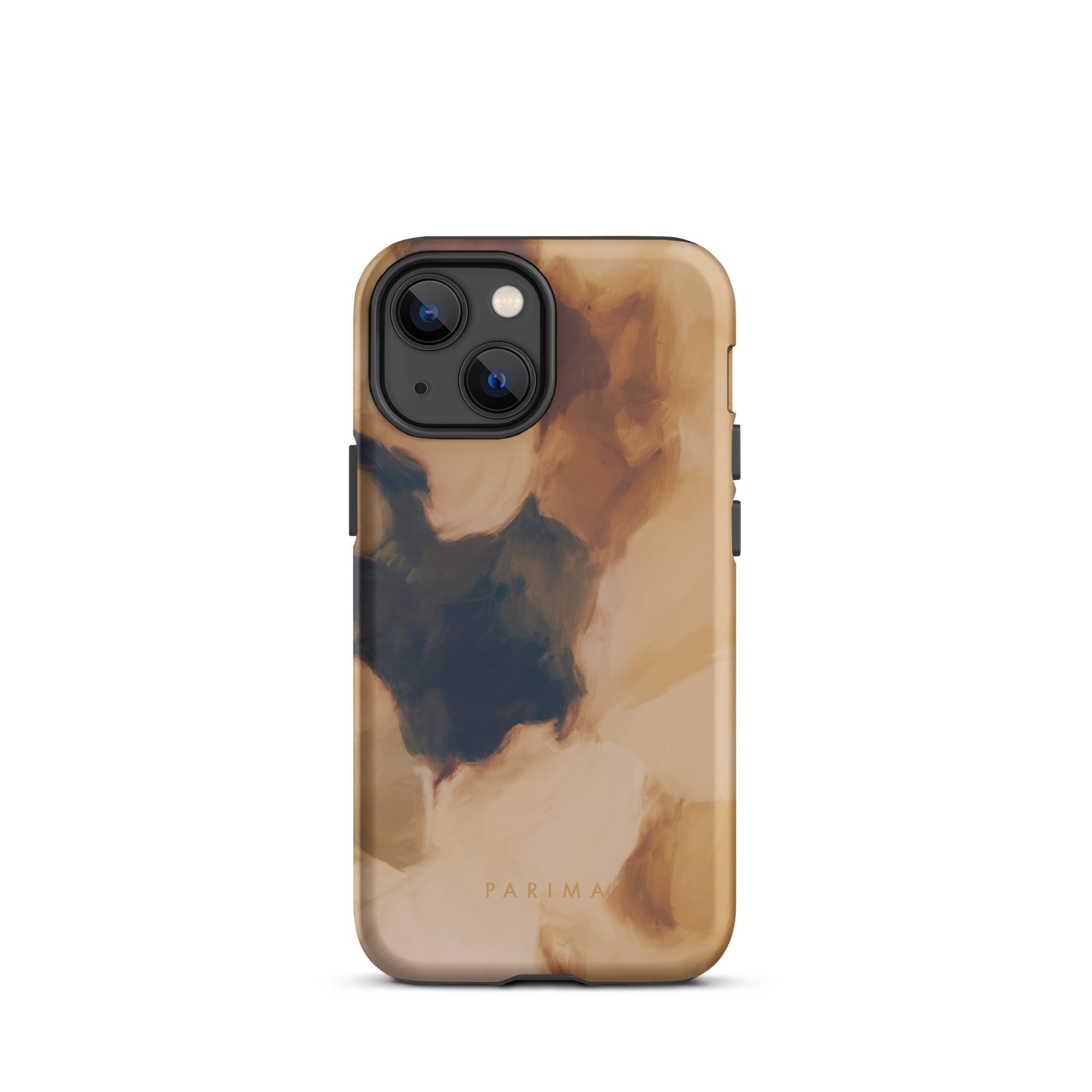 Clay, brown and tan color abstract art on iPhone 13 mini tough case by Parima Studio