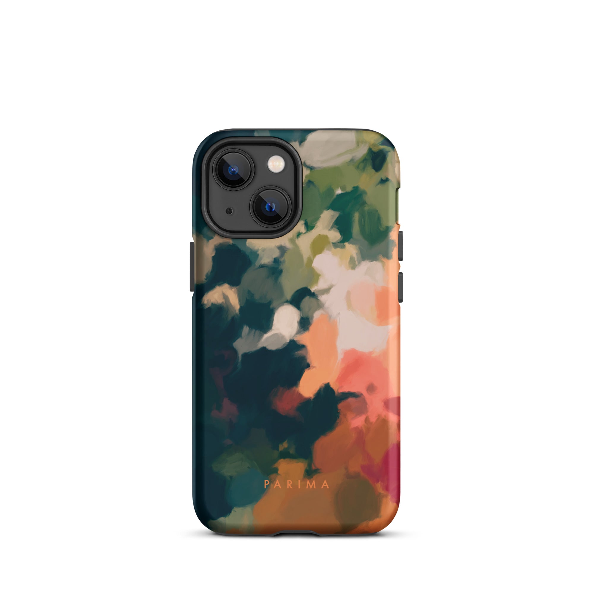 Ria, blue and orange abstract art - iPhone 13 mini tough case by Parima Studio