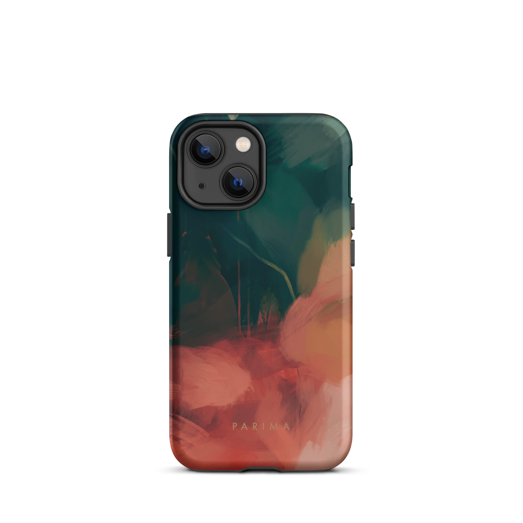 Eventide, green and red abstract art - iPhone 13 mini tough case by Parima Studio