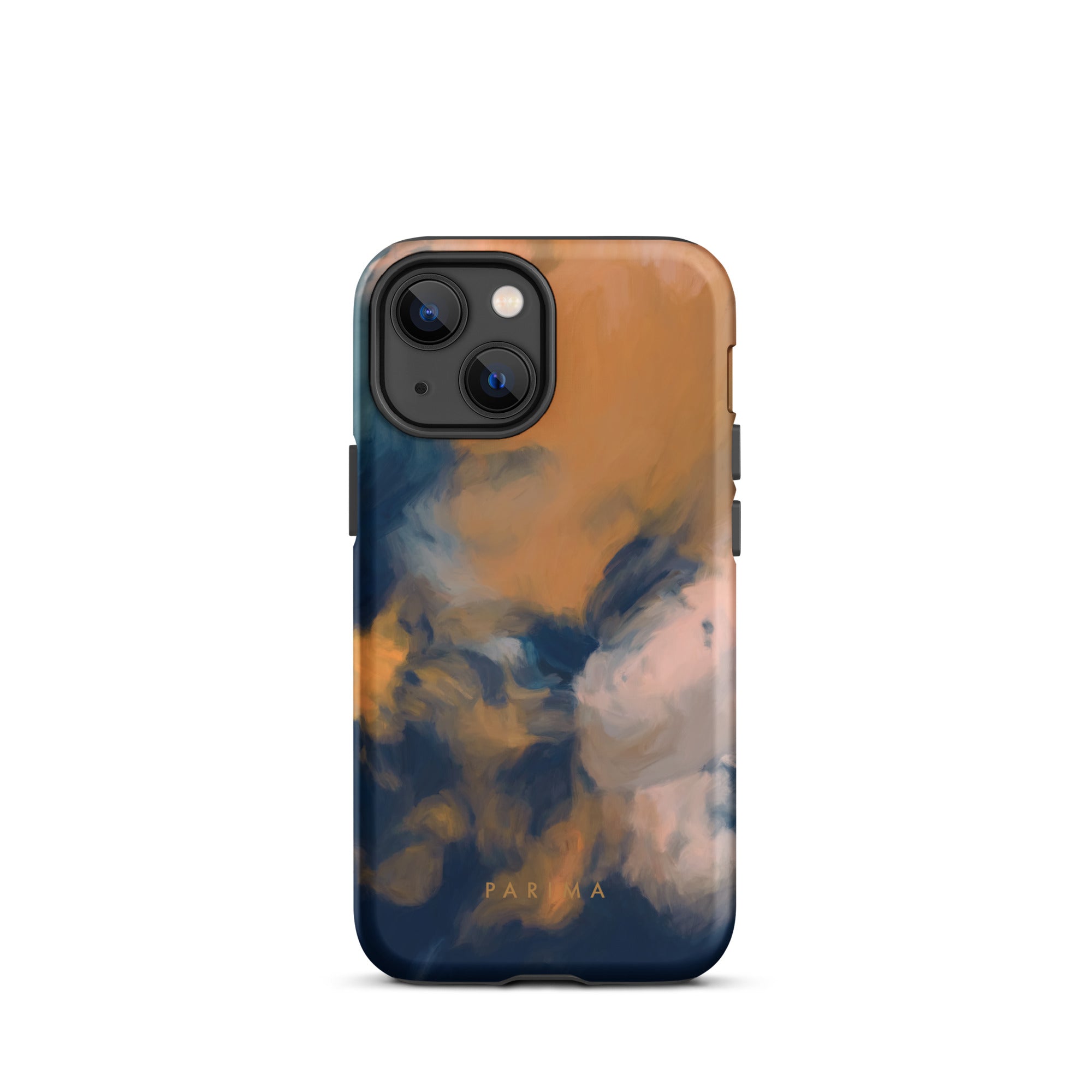 Mia Luna, blue and orange abstract art - iPhone 13 mini tough case by Parima Studio