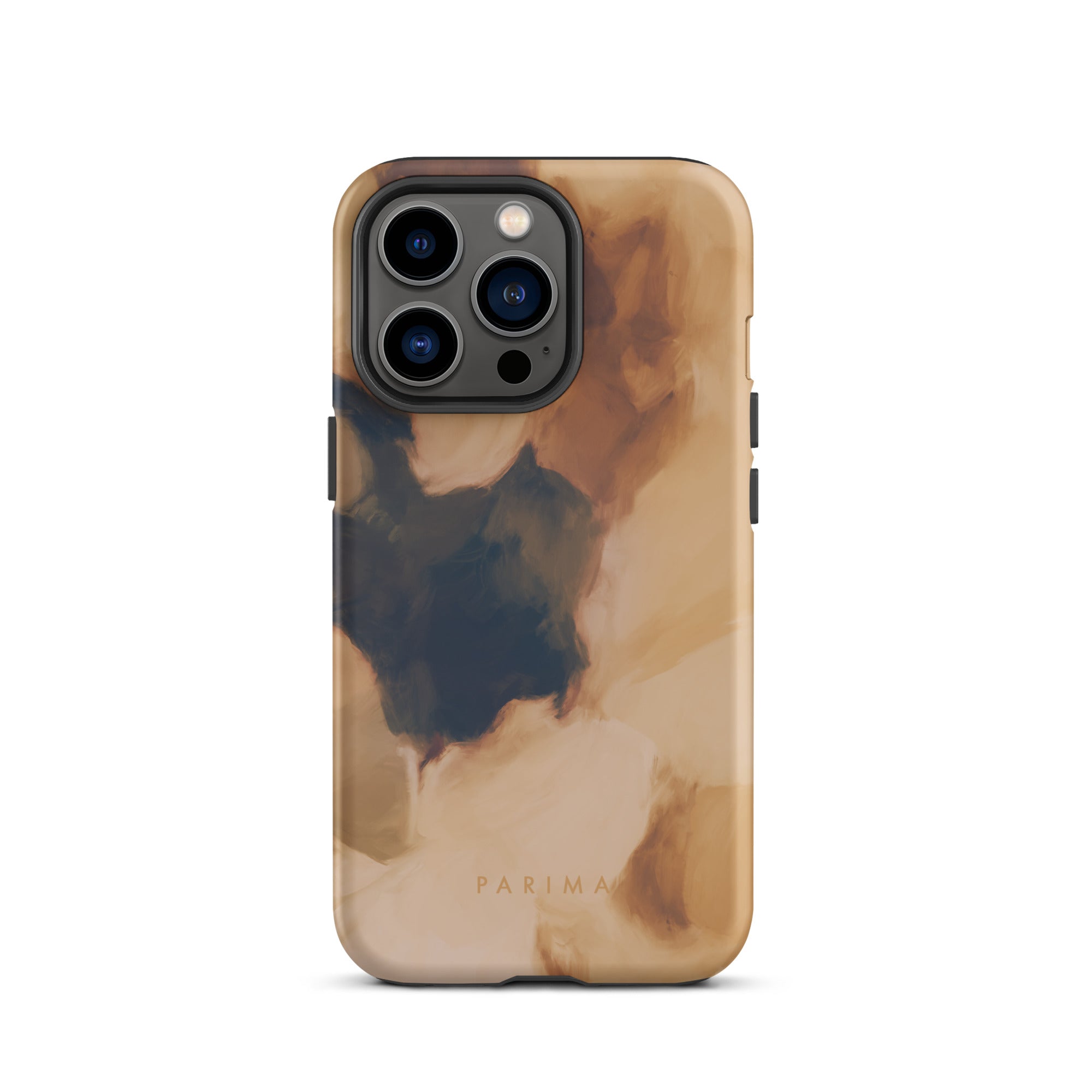 Clay, brown and tan color abstract art on iPhone 13 Pro tough case by Parima Studio