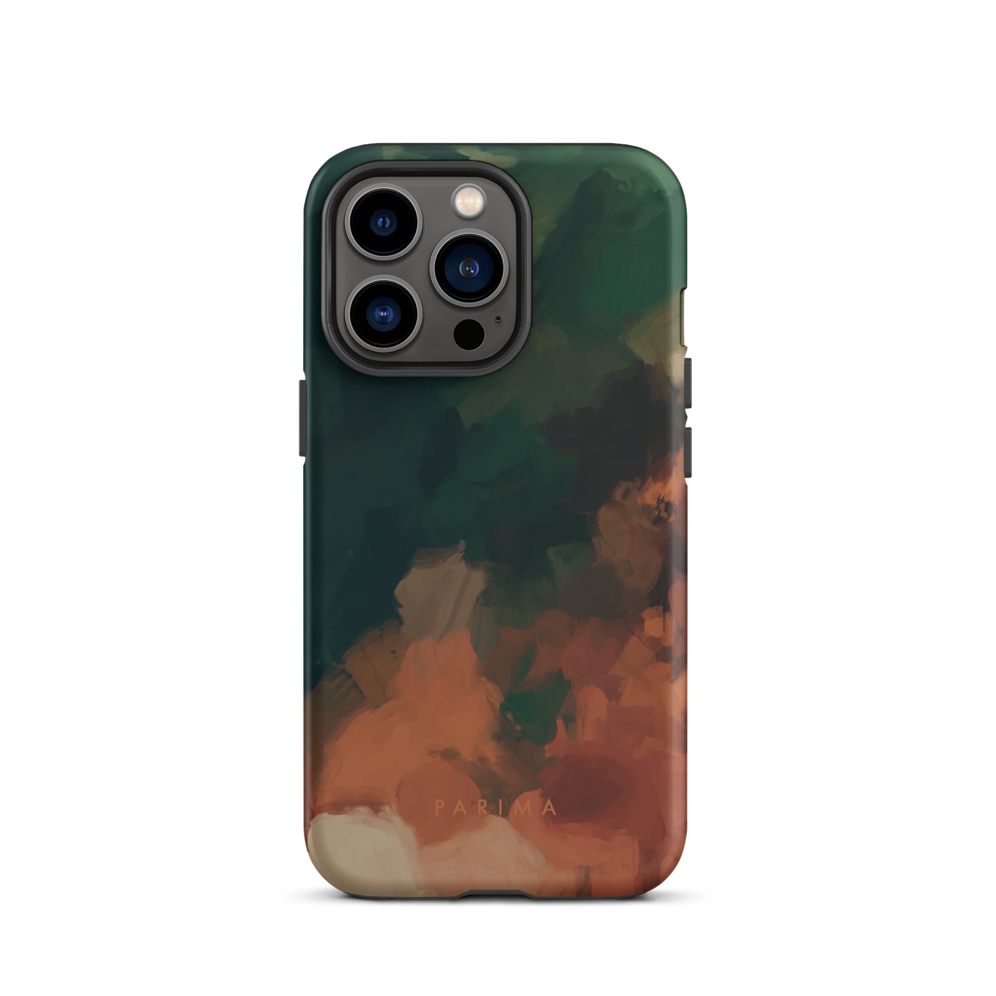 Cedar, green and brown abstract art - iPhone 13 Pro tough case by Parima Studio