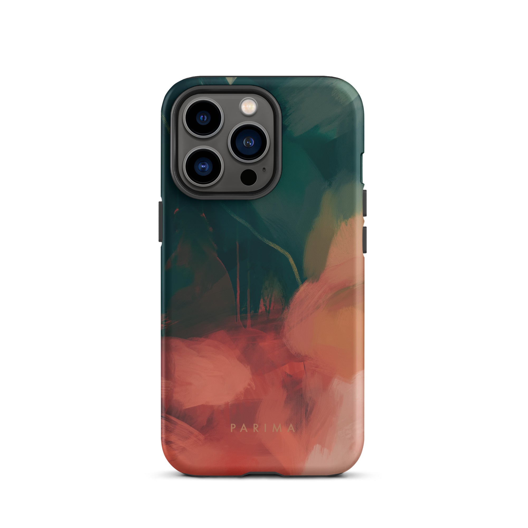 Eventide, green and red abstract art - iPhone 13 Pro tough case by Parima Studio