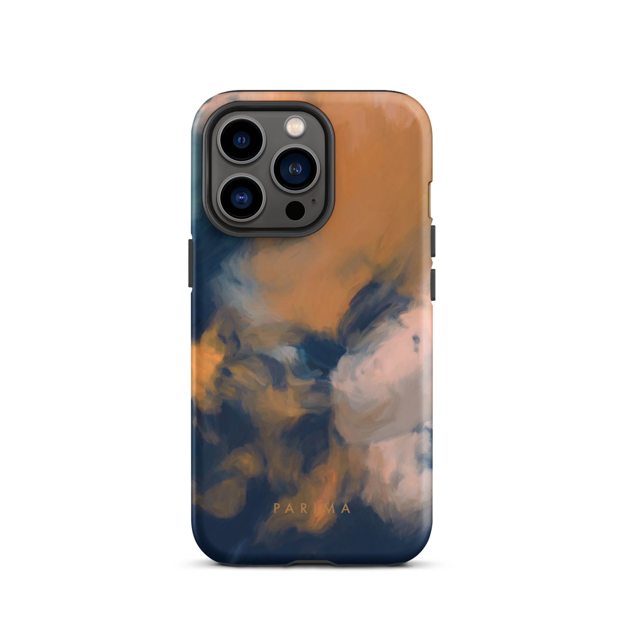 Mia Luna, blue and orange abstract art - iPhone 13 Pro tough case by Parima Studio