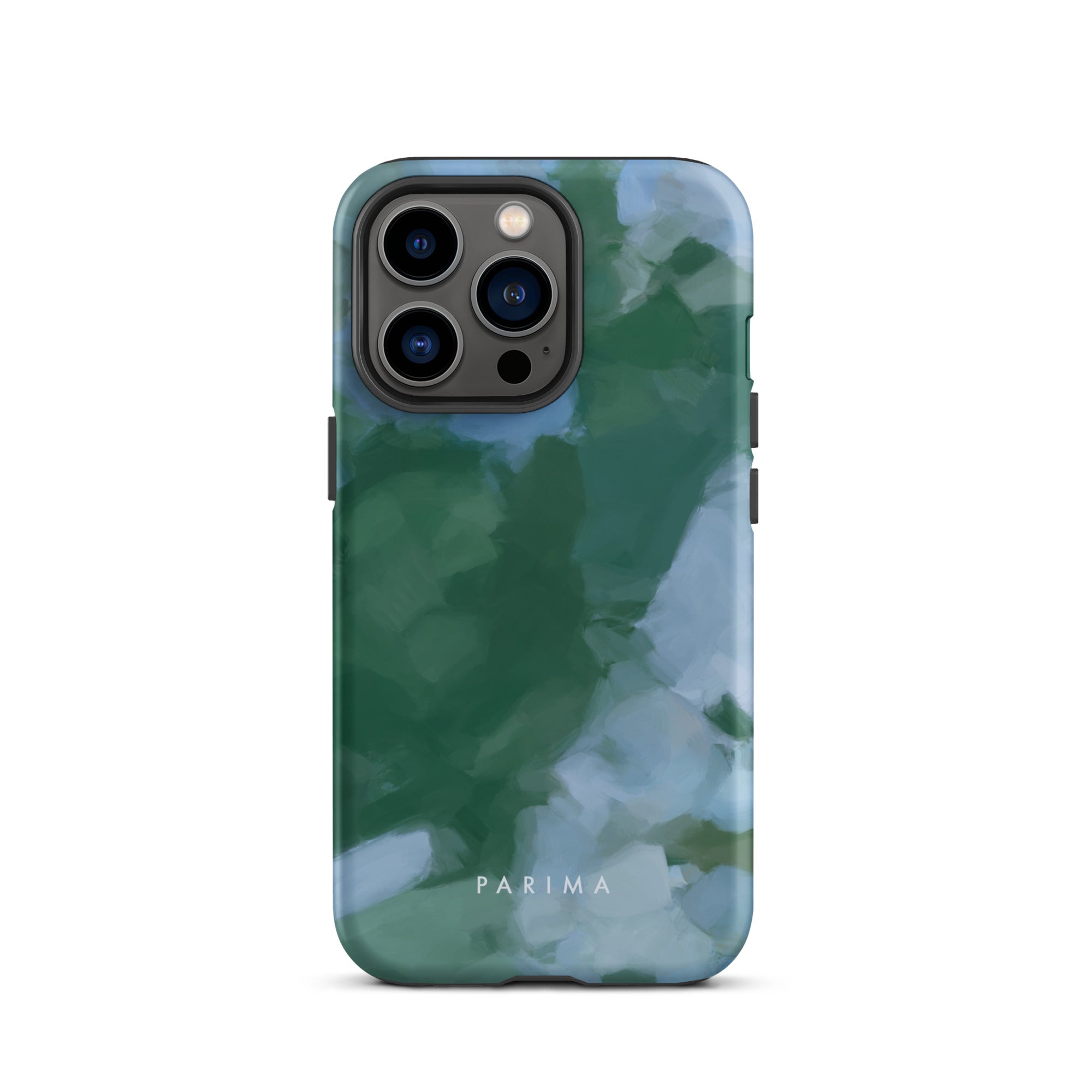 Sky and Earth  - Blue and green colorful chic premium iPhone tough case. Abstract art by Patricia Vargas of Parima Studio