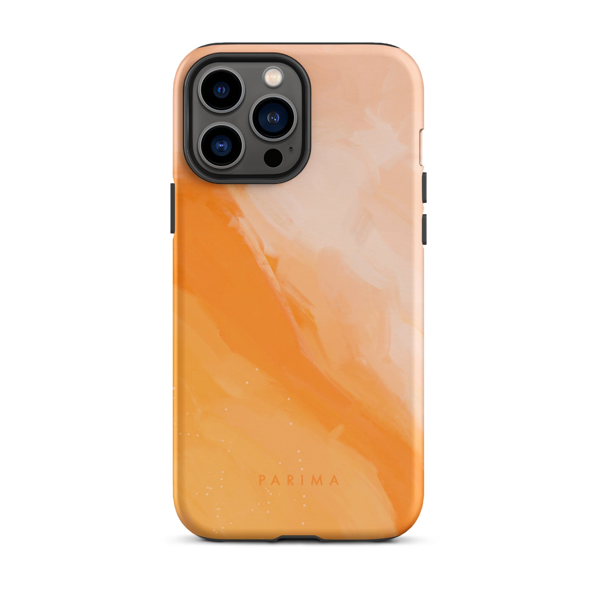 Sweet Orange, orange and pink abstract art on iPhone 13 Pro Max tough case by Parima Studio