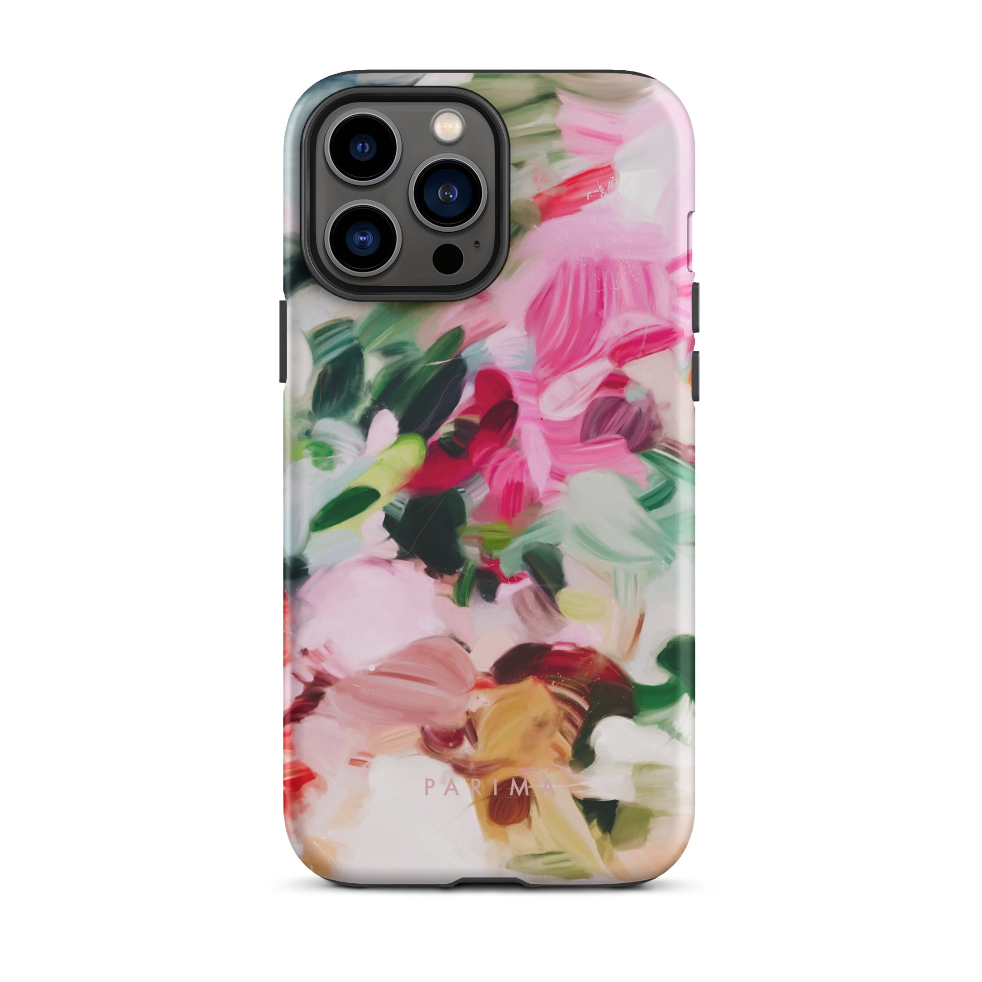 Bloom, pink and green abstract art - iPhone 13 Pro Max tough case by Parima Studio