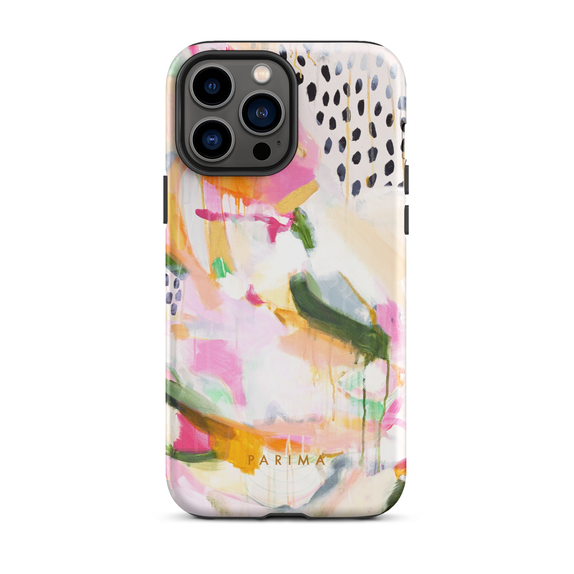 Adira, pink and green abstract art - iPhone 13 Pro Max tough case by Parima Studio