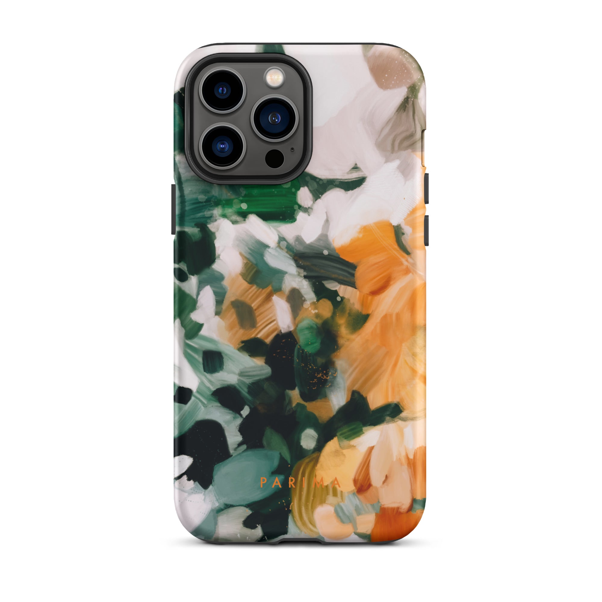 Aspen, green and orange abstract art - iPhone 13 Pro Max tough case by Parima Studio