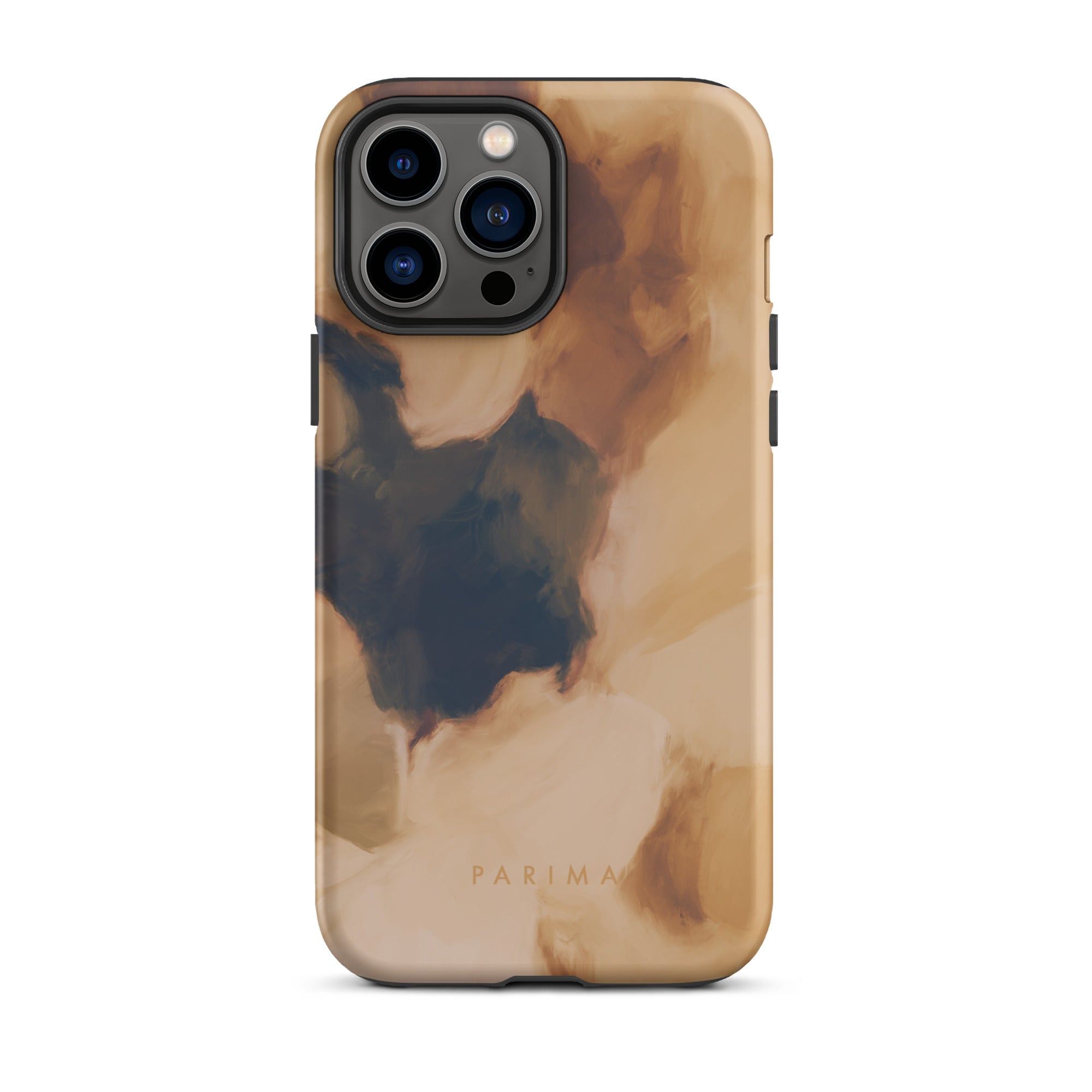 Clay, brown and tan color abstract art on iPhone 13 Pro Max tough case by Parima Studio