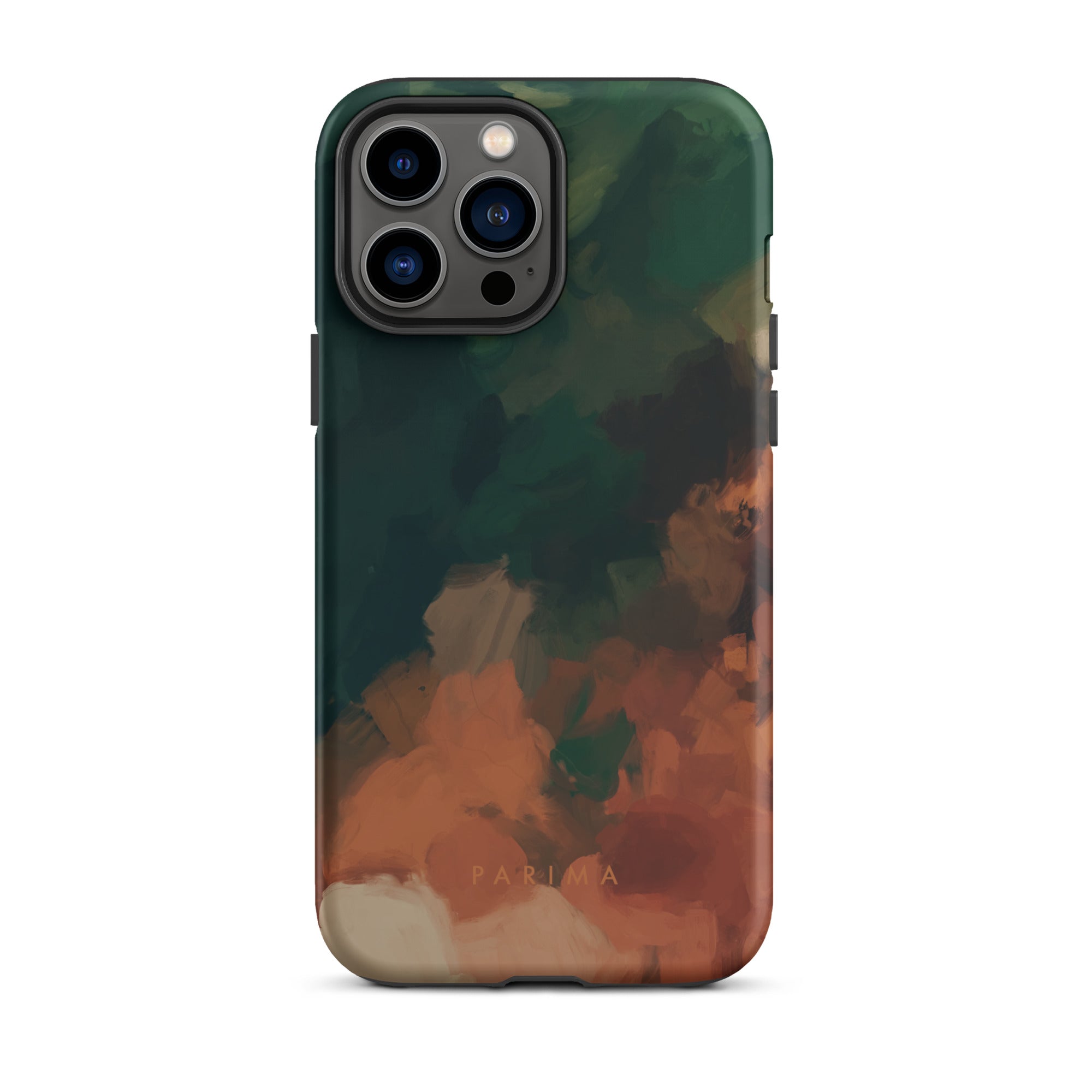 Cedar, green and brown abstract art - iPhone 13 Pro Max tough case by Parima Studio