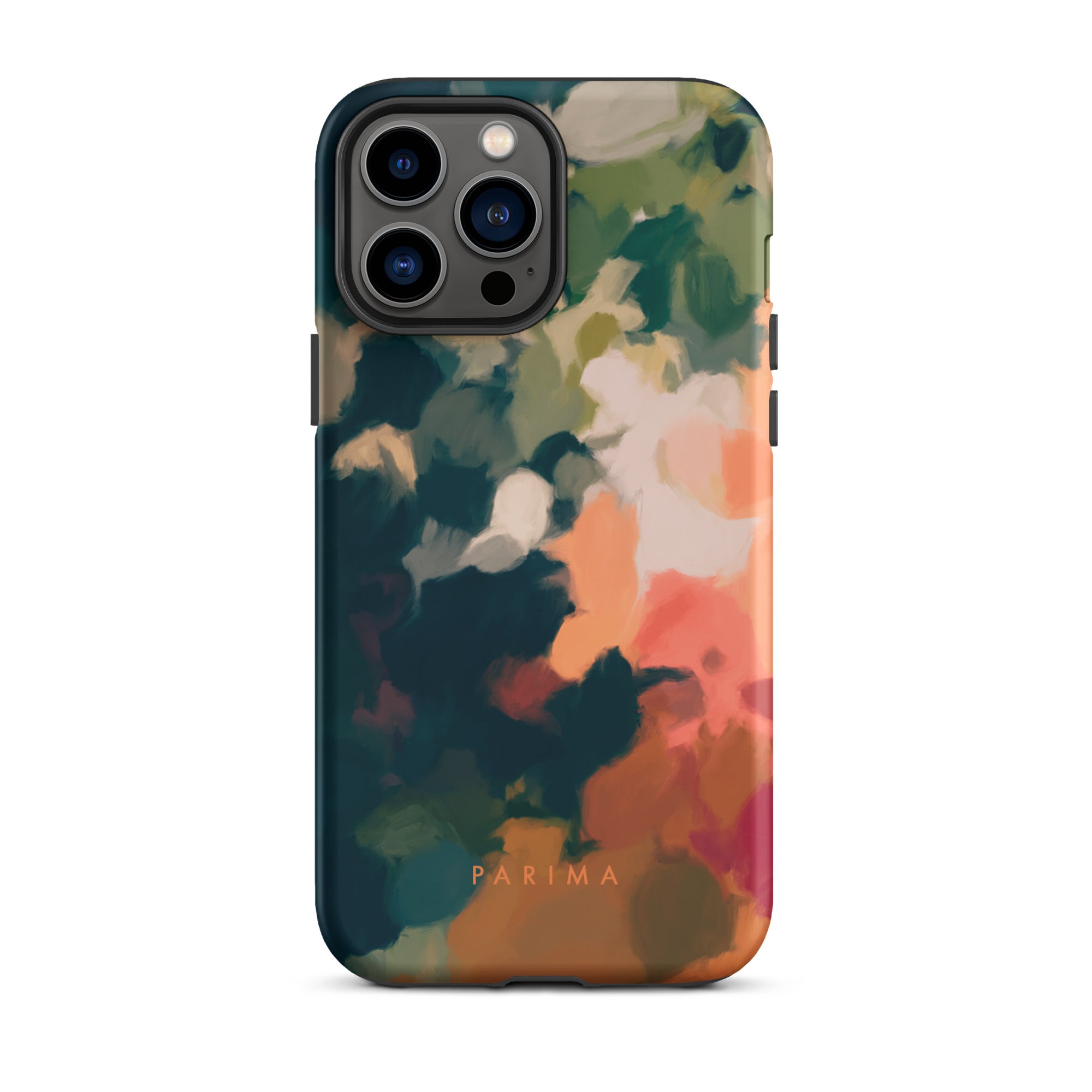 Ria, blue and orange abstract art - iPhone 13 Pro Max tough case by Parima Studio