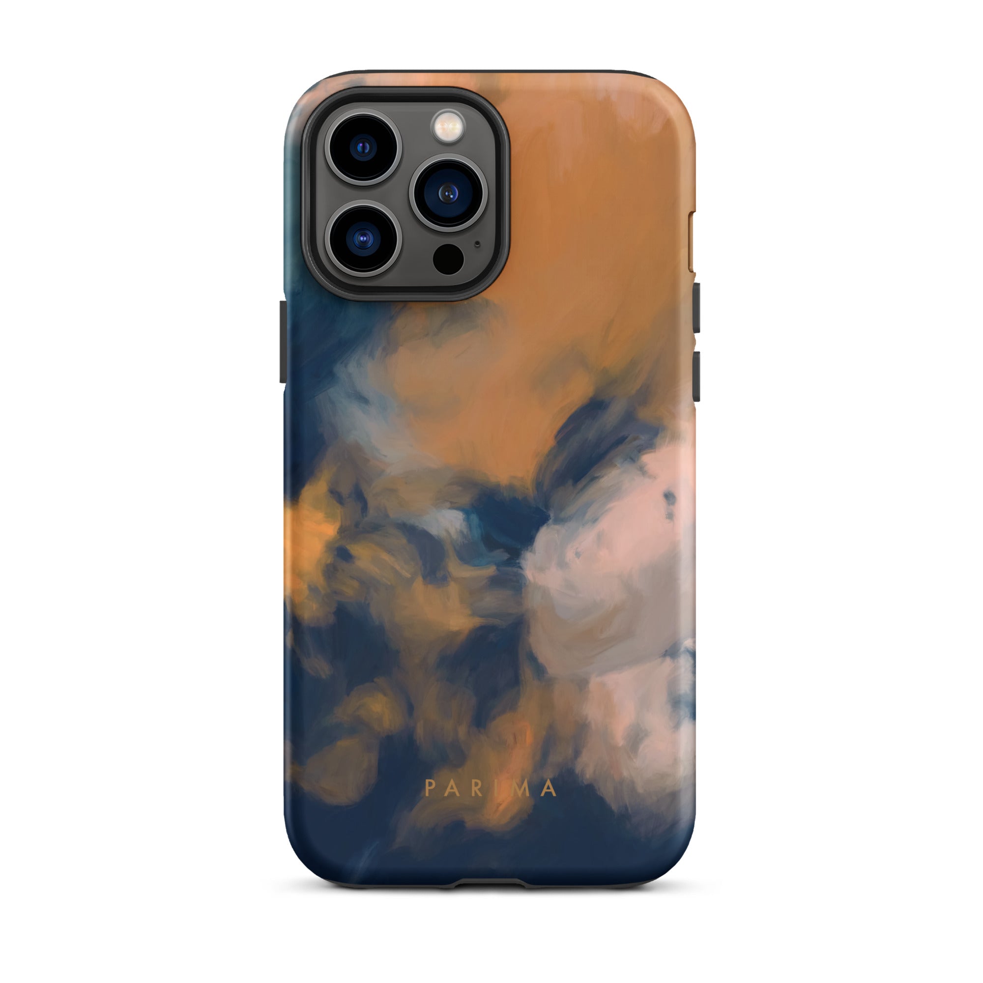 Mia Luna, blue and orange abstract art - iPhone 13 Pro Max tough case by Parima Studio