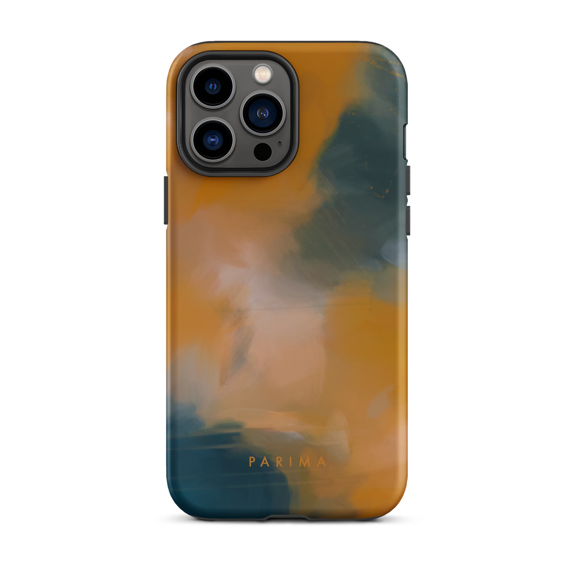 Amelie, blue and orange abstract art - iPhone 13 Pro Max tough case by Parima Studio