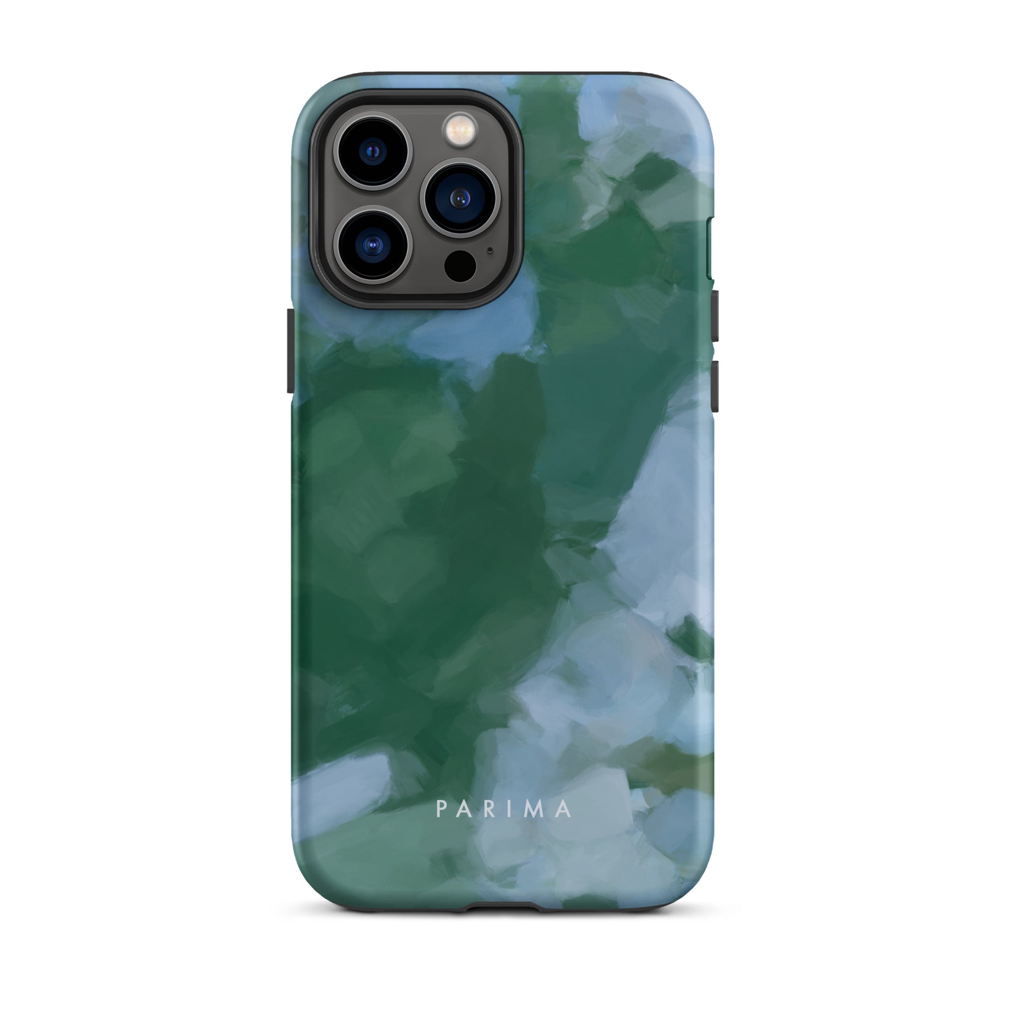 Sky and Earth  - Blue and green colorful chic premium iPhone tough case. Abstract art by Patricia Vargas of Parima Studio