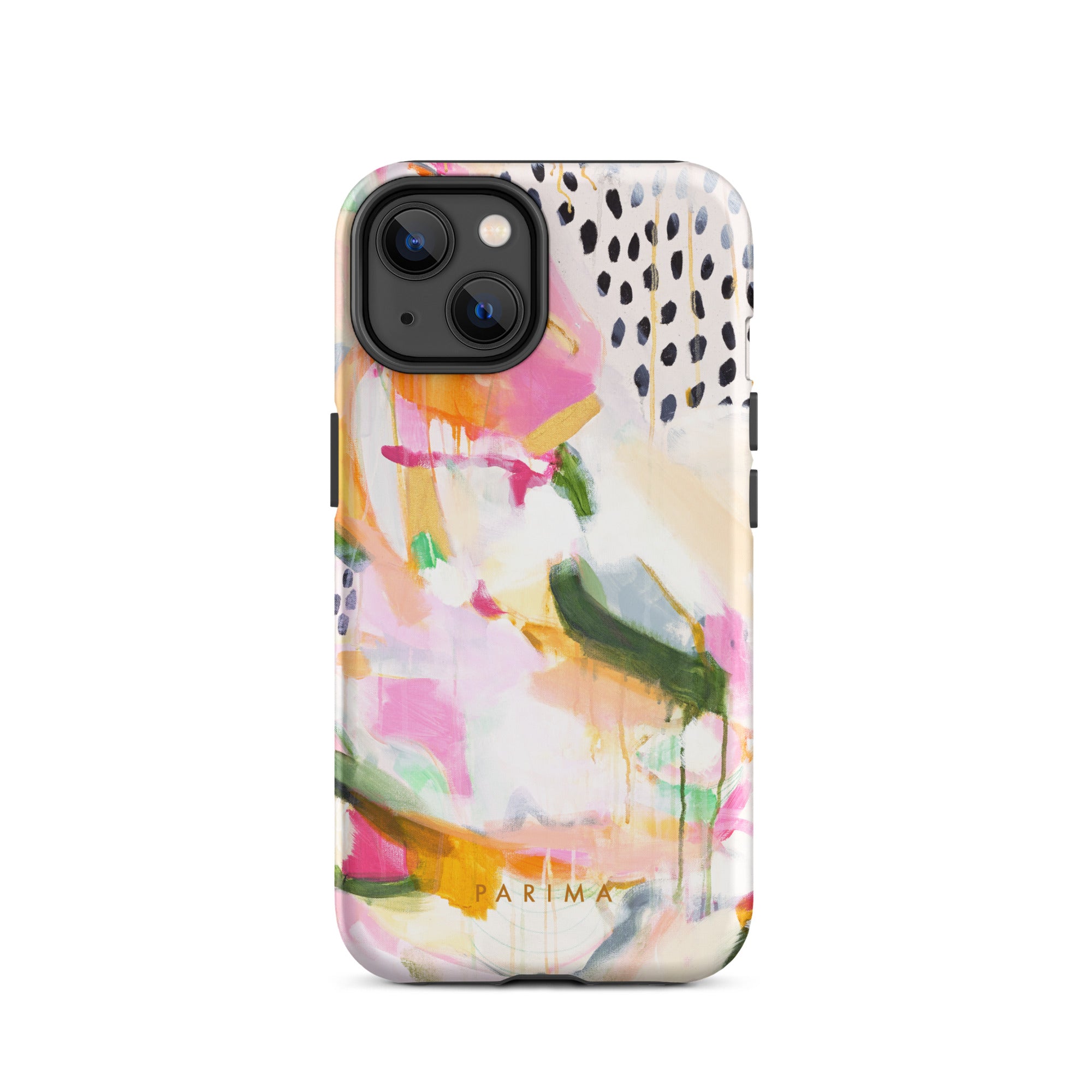 Adira, pink and green abstract art - iPhone 14 tough case by Parima Studio