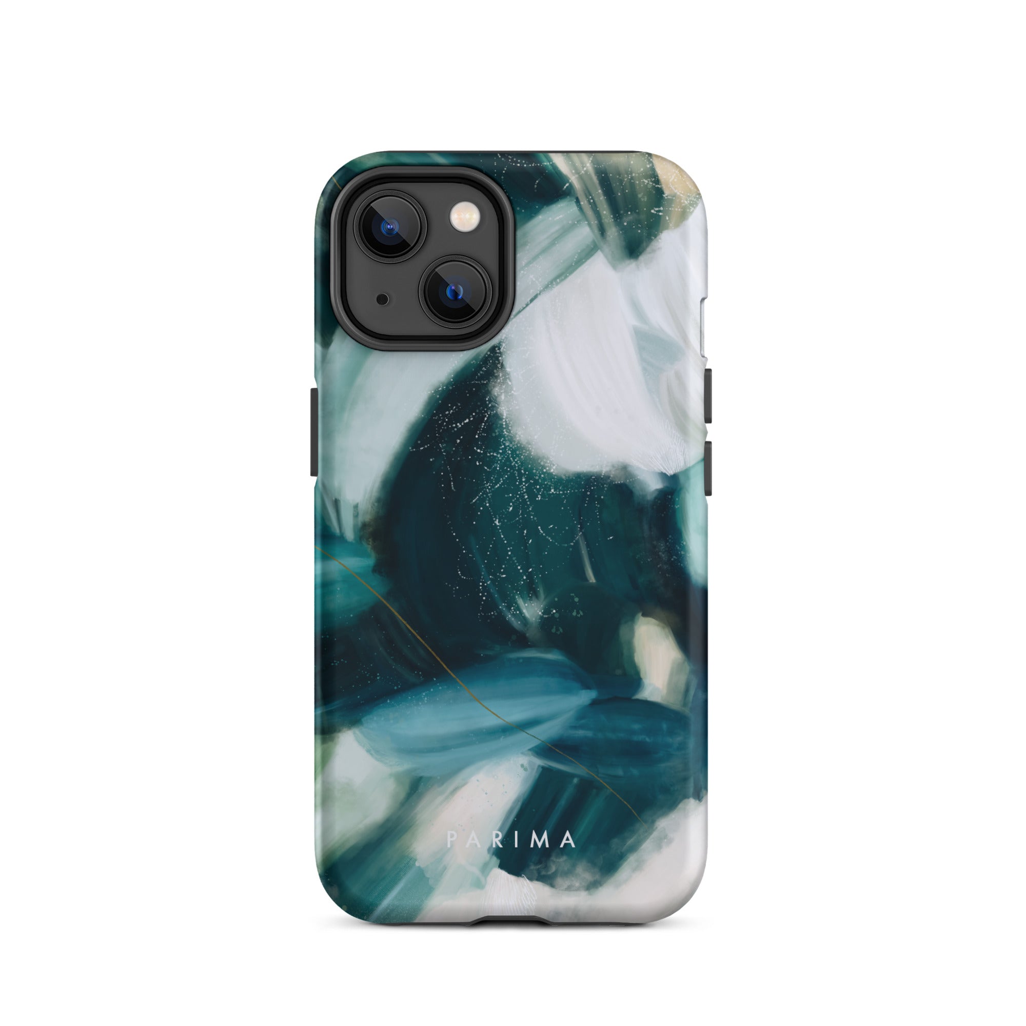 Caspian, green and blue abstract art - iPhone 14 tough case by Parima Studio