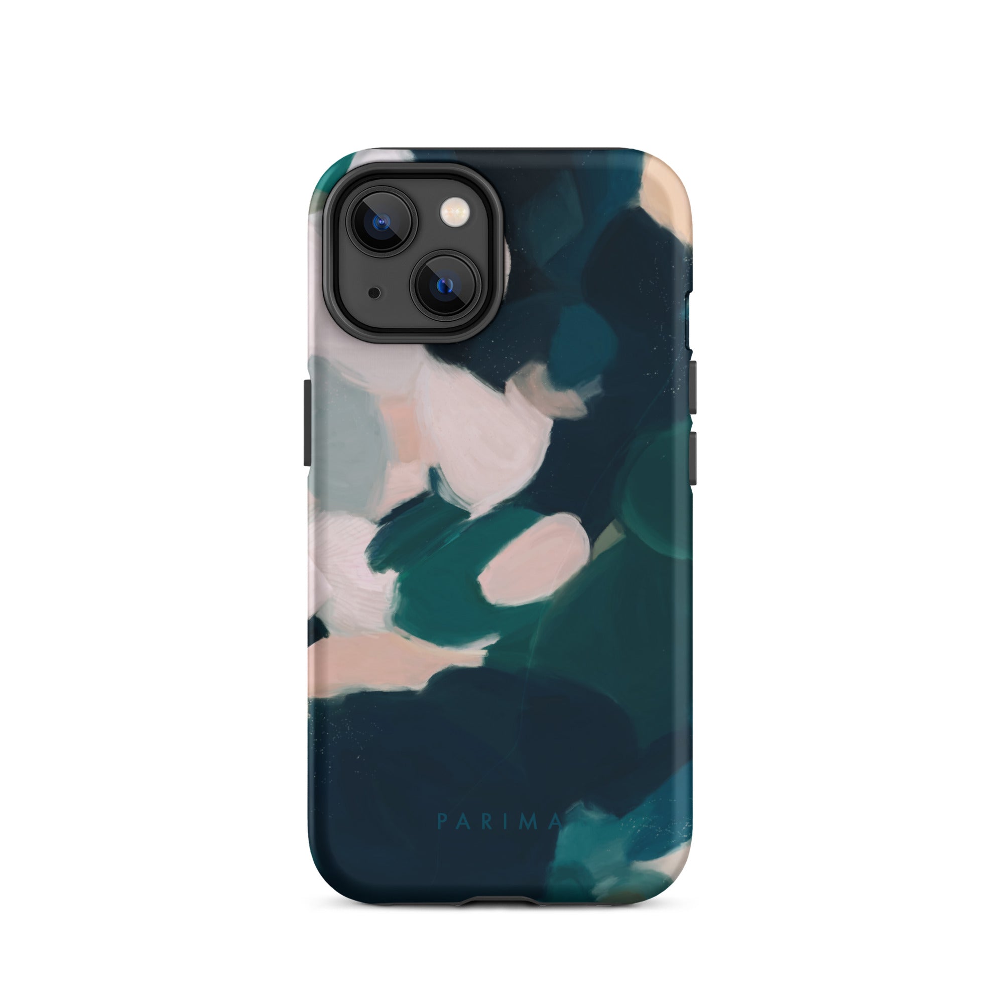 Aerwyn, green and pink abstract art - iPhone 14 tough case by Parima Studio