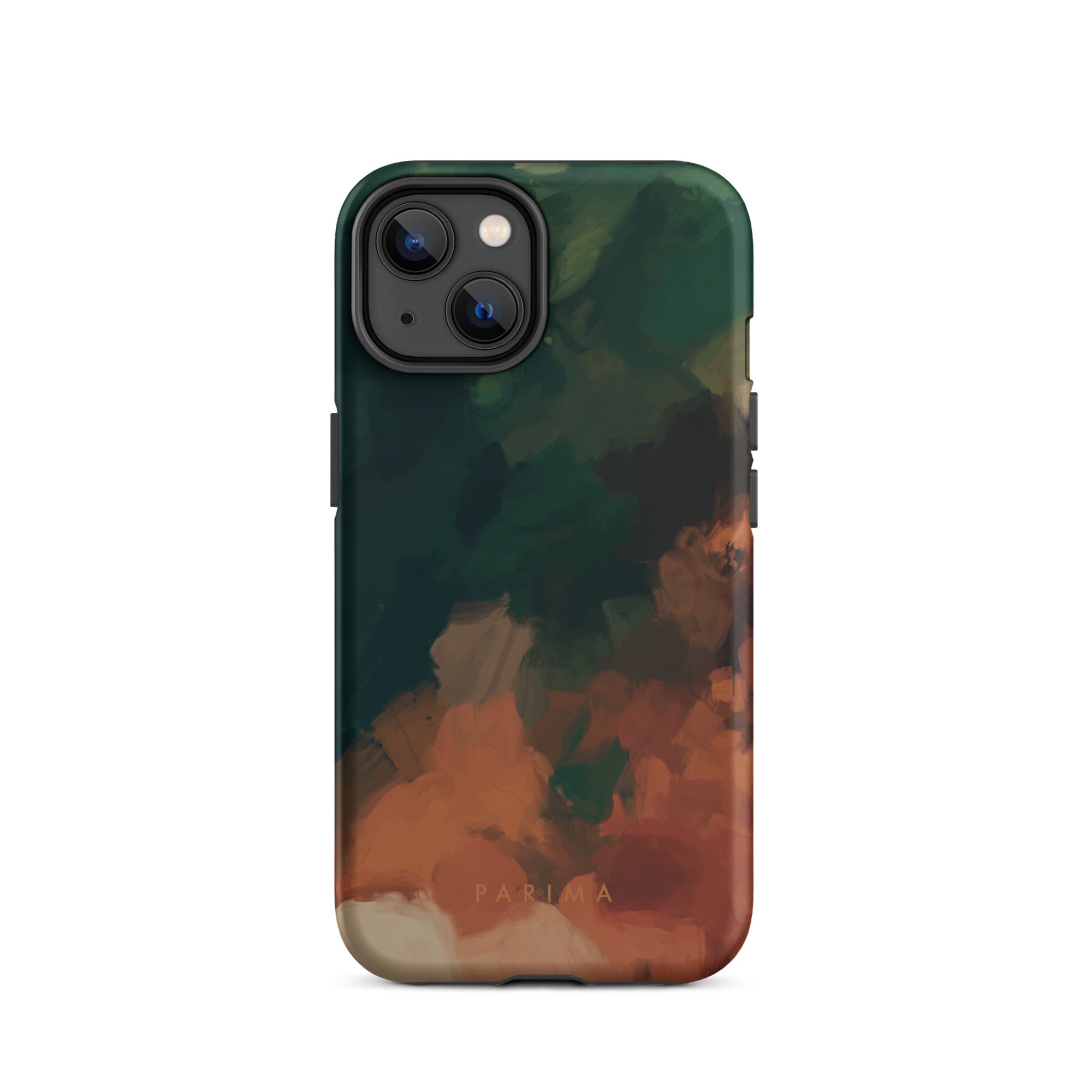 Cedar, green and brown abstract art - iPhone 14 tough case by Parima Studio