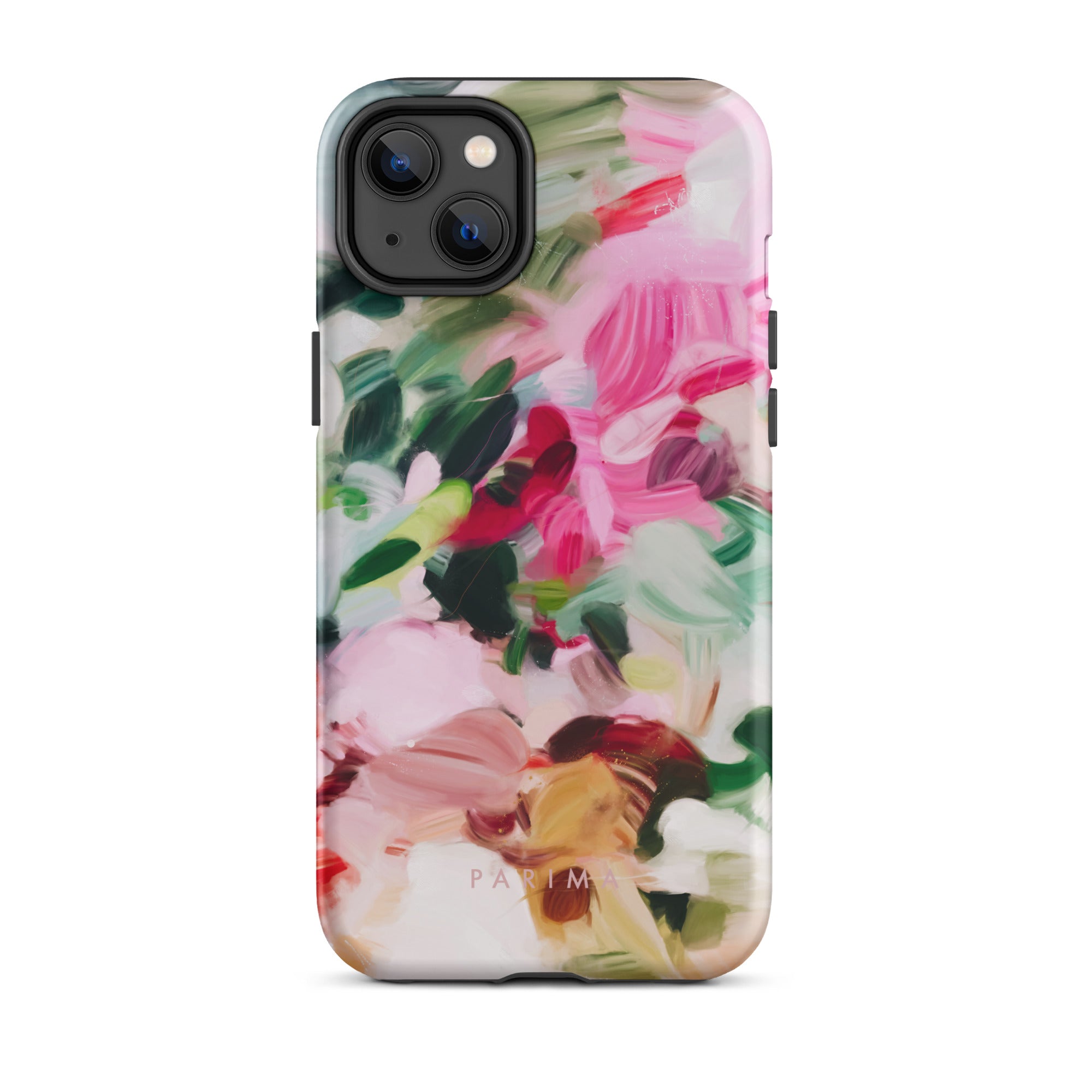 Bloom, pink and green abstract art - iPhone 14 Plus tough case by Parima Studio