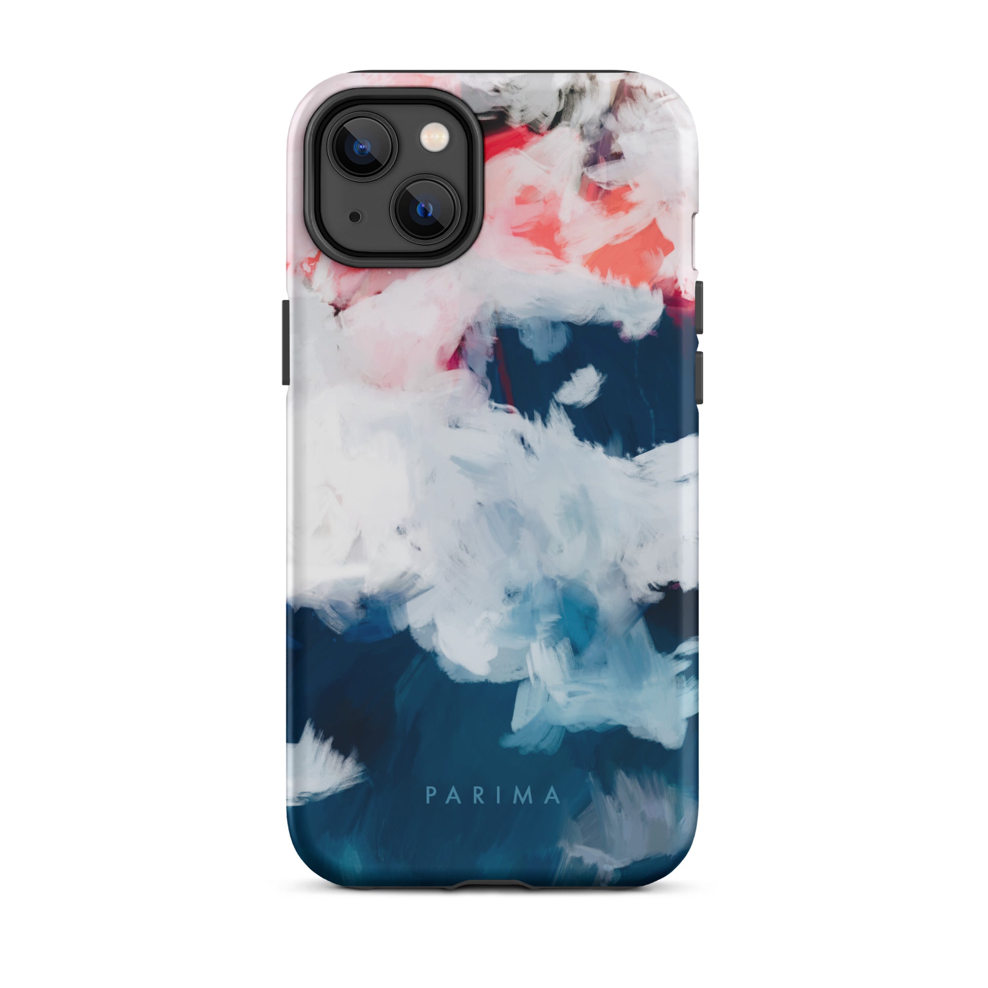 Oceane, blue and pink abstract art on iPhone 14 Plus tough case by Parima Studio