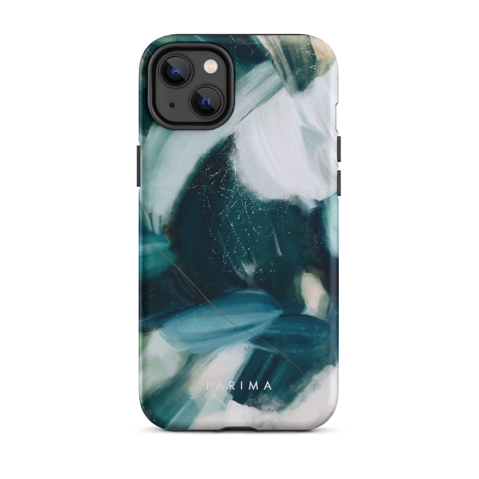 Caspian, green and blue abstract art - iPhone 14 Plus tough case by Parima Studio