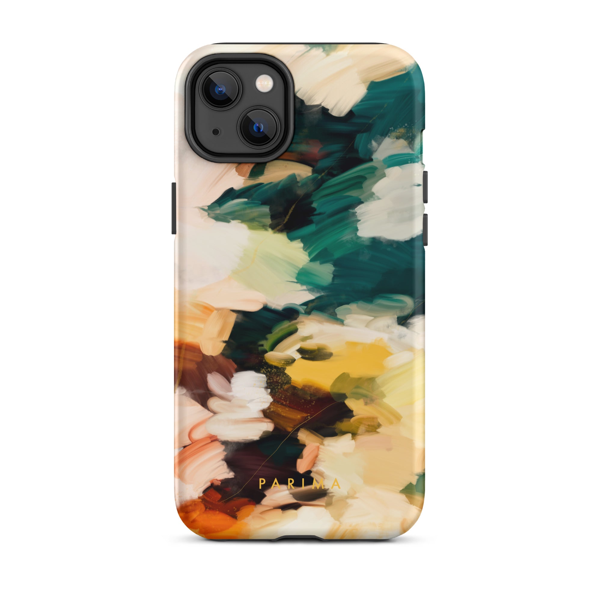 Cinque Terre, green and yellow abstract art - iPhone 14 Plus tough case by Parima Studio