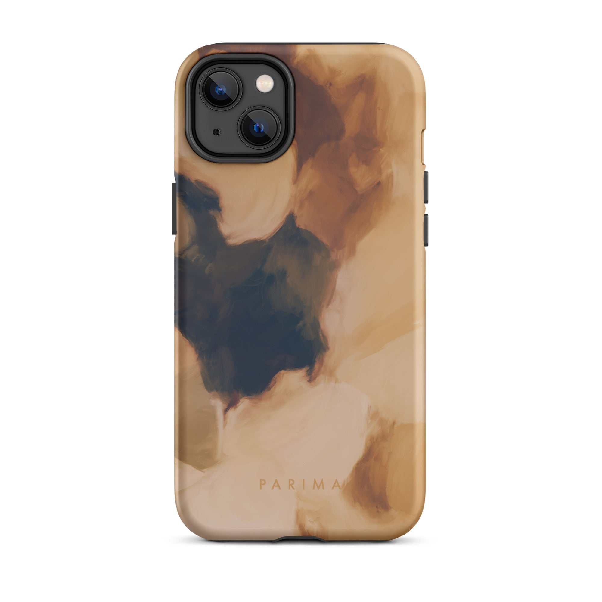 Clay, brown and tan color abstract art on iPhone 14 Plus tough case by Parima Studio