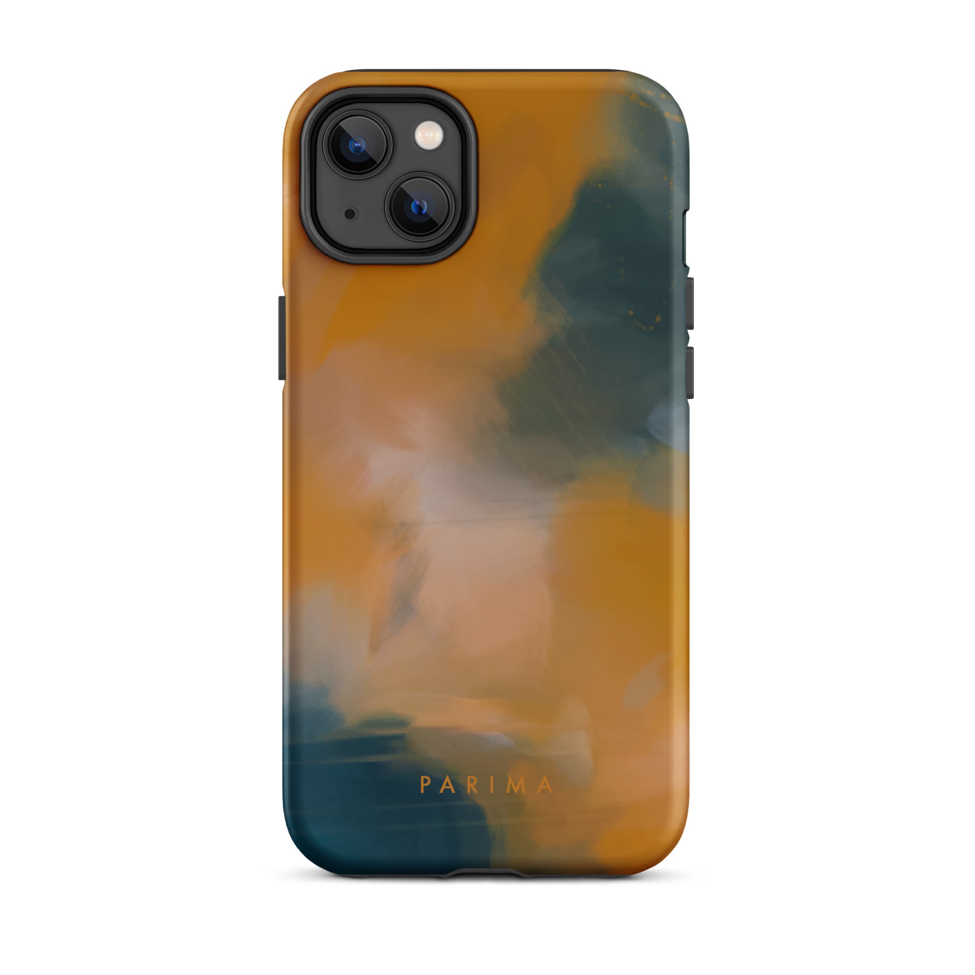 Amelie, blue and orange abstract art - iPhone 14 plus tough case by Parima Studio