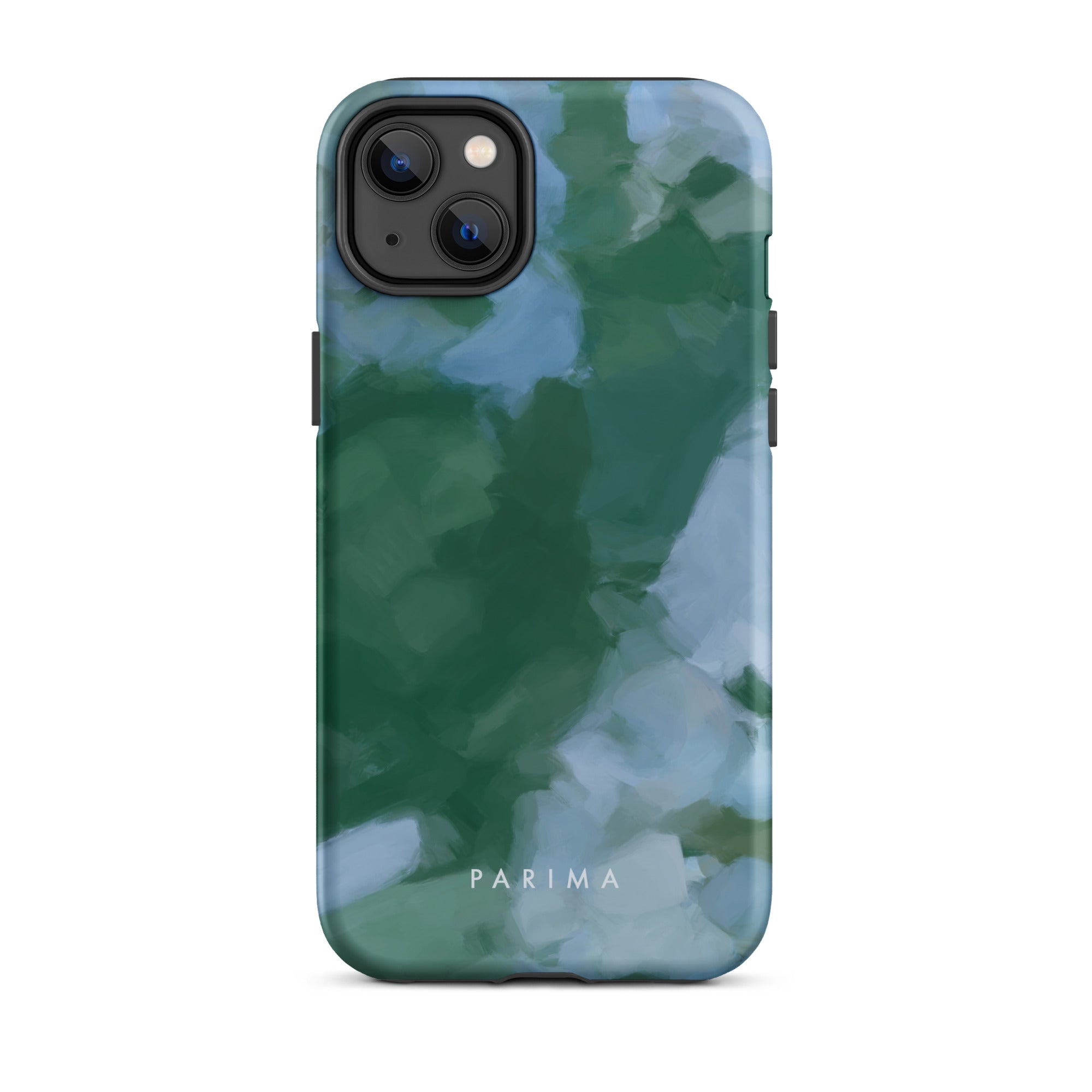 Sky and Earth  - Blue and green colorful chic premium iPhone tough case. Abstract art by Patricia Vargas of Parima Studio