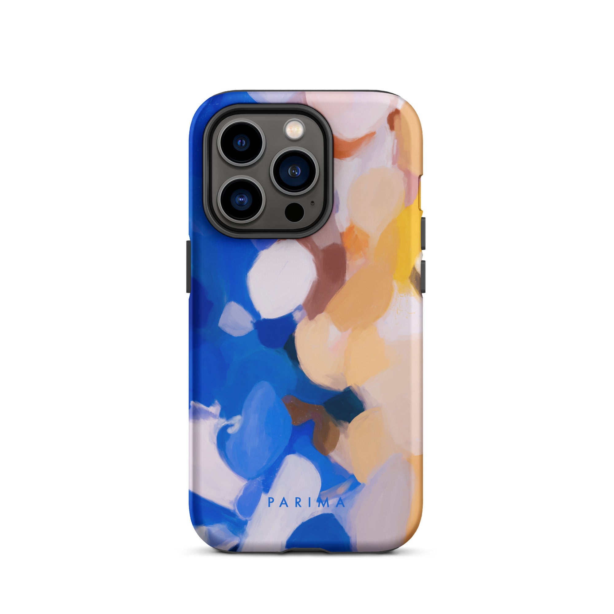 Bluebell, blue and yellow abstract art - iPhone 14 Pro tough case by Parima Studio