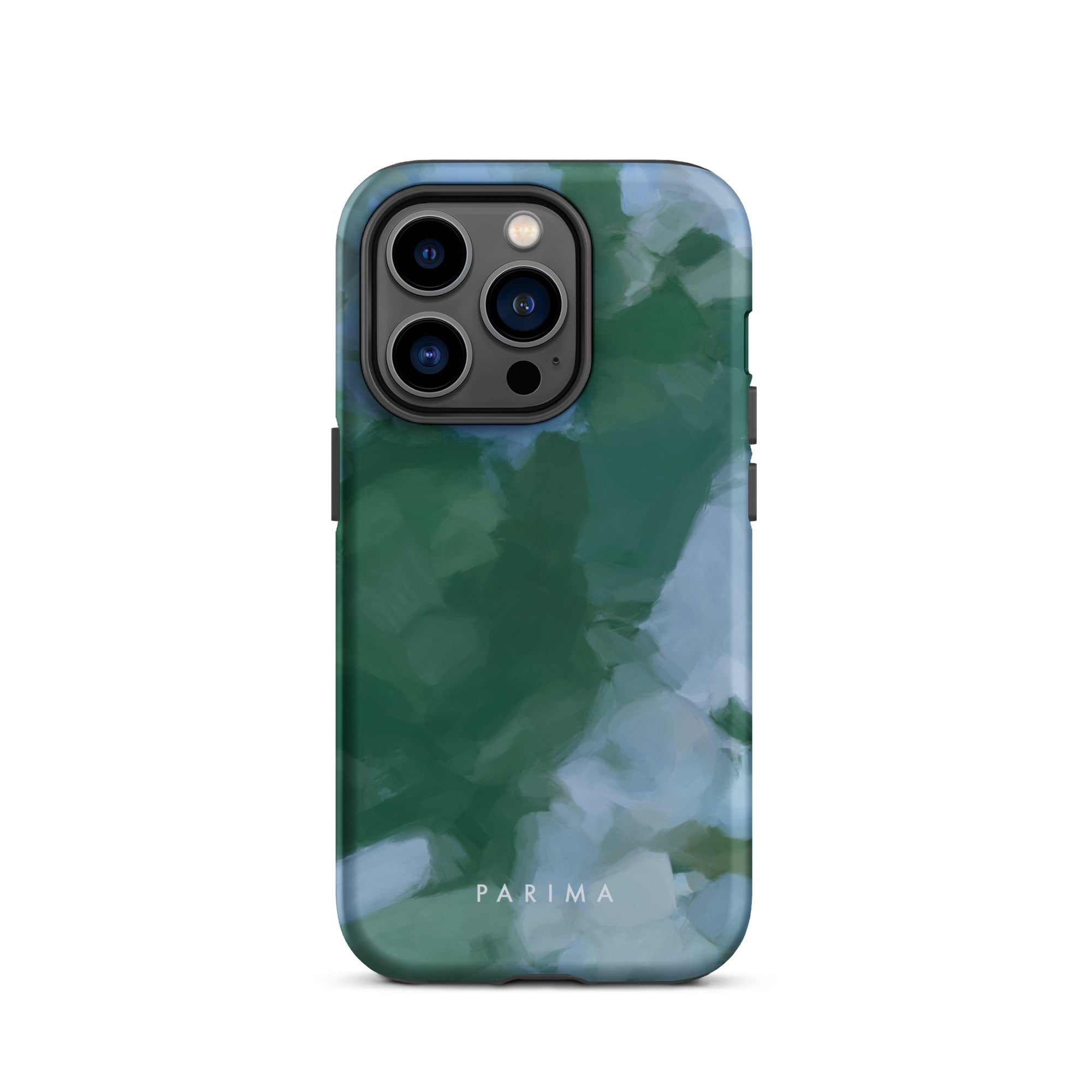 Sky and Earth  - Blue and green colorful chic premium iPhone tough case. Abstract art by Patricia Vargas of Parima Studio