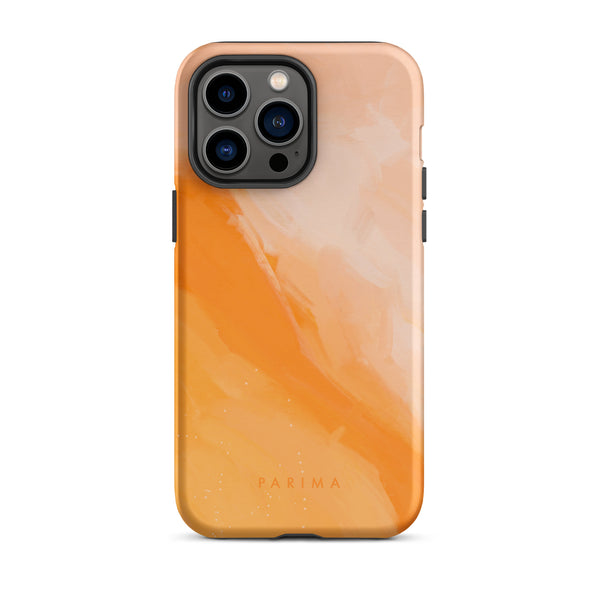 Sweet Orange, orange and pink abstract art on iPhone 14 Pro Max tough case by Parima Studio