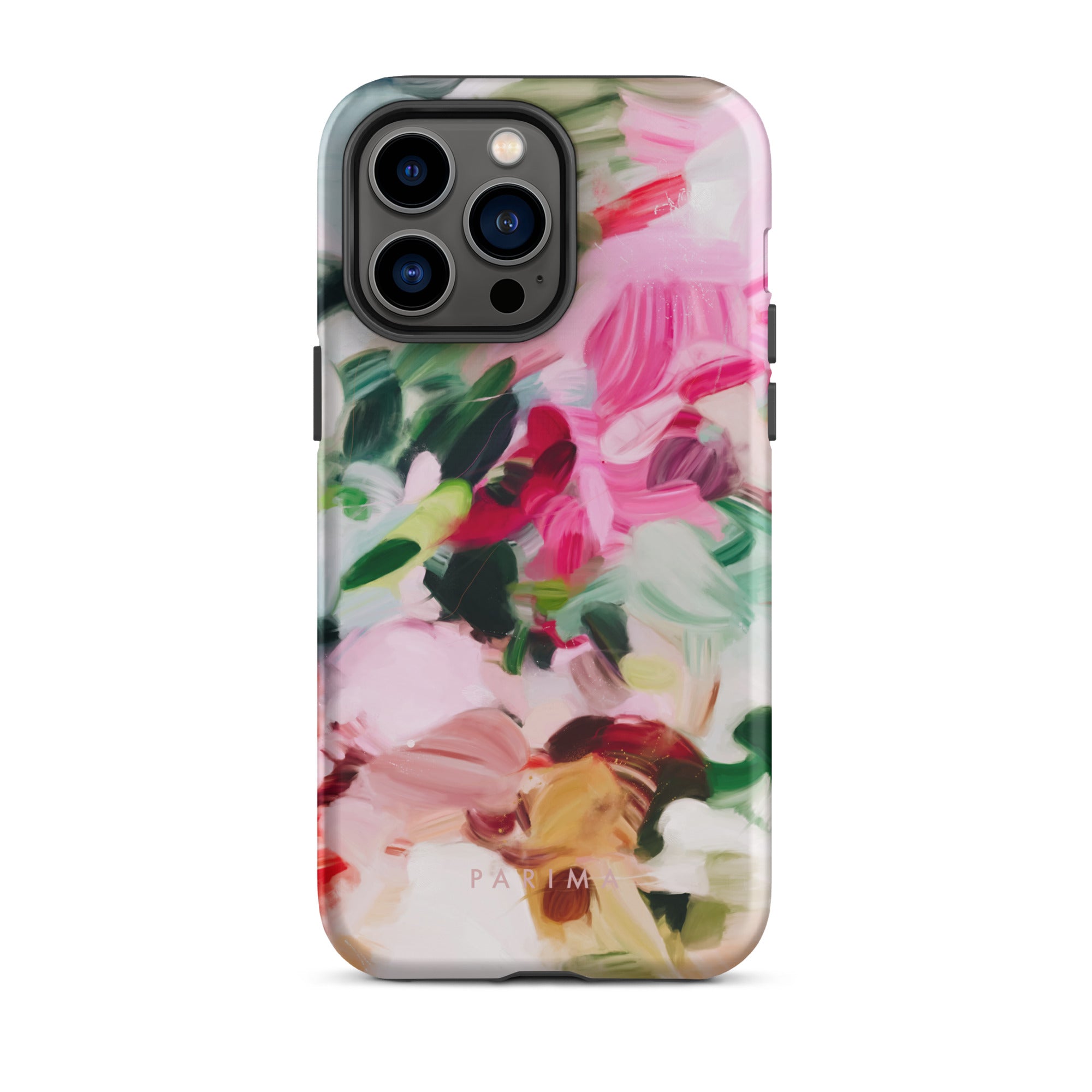 Bloom, pink and green abstract art - iPhone 14 Pro Max tough case by Parima Studio