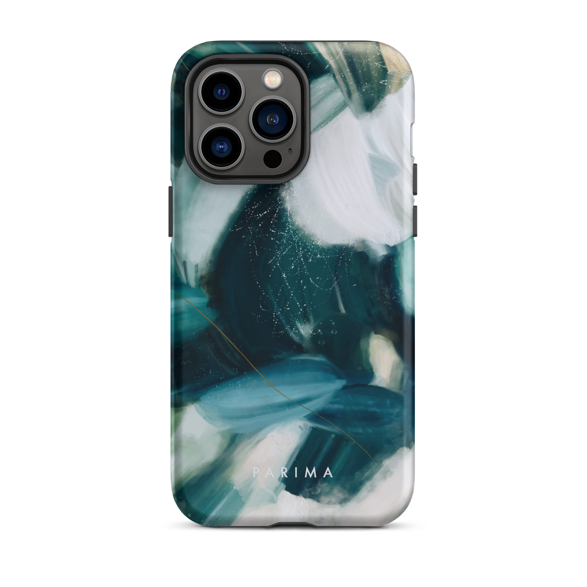 Caspian, green and blue abstract art - iPhone 14 Pro Max tough case by Parima Studio