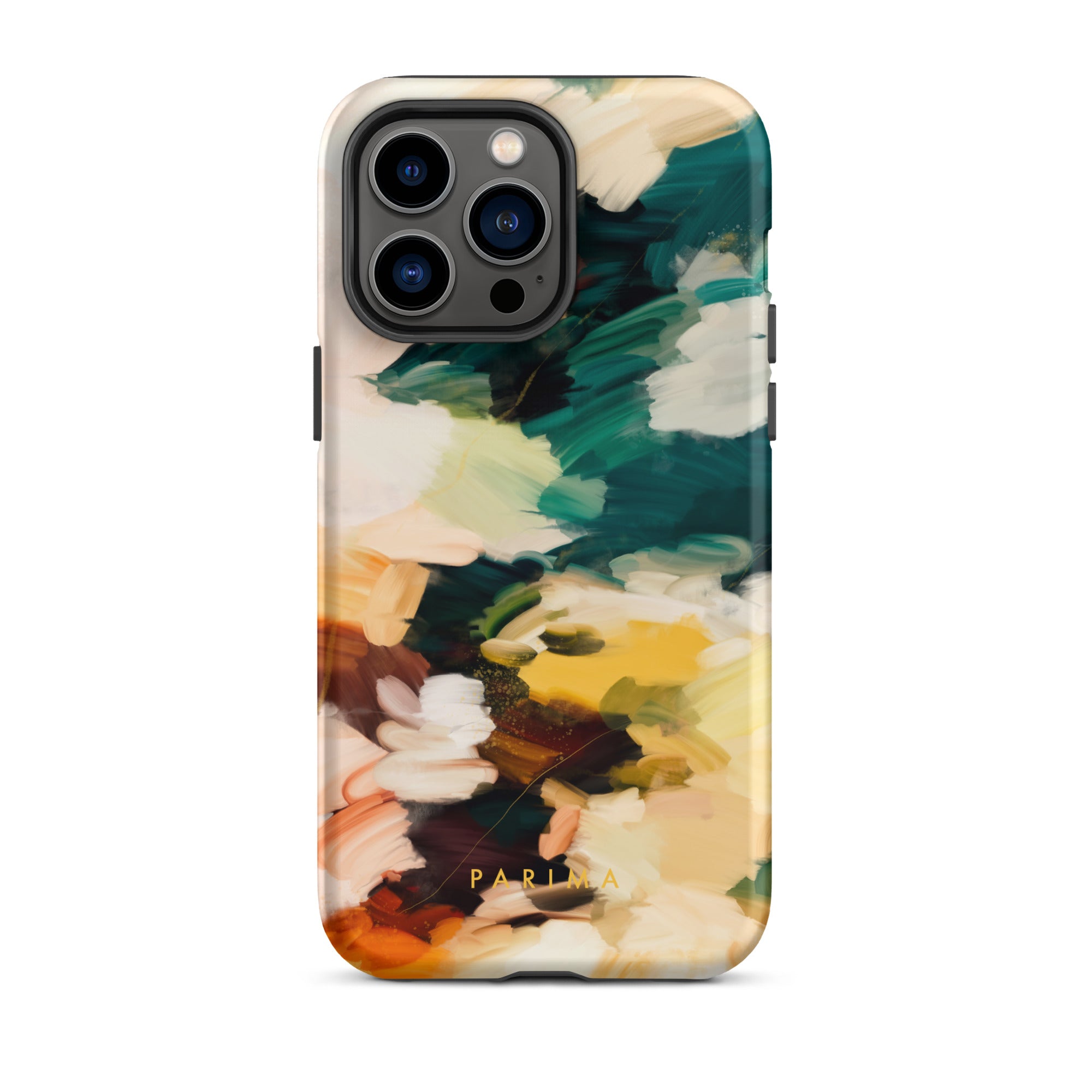 Cinque Terre, green and yellow abstract art - iPhone 14 Pro Max tough case by Parima Studio