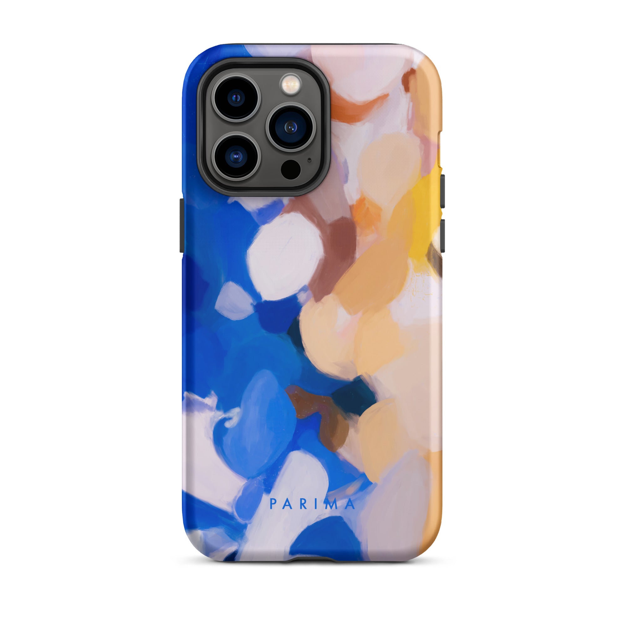 Bluebell, blue and yellow abstract art - iPhone 14 Pro Max tough case by Parima Studio