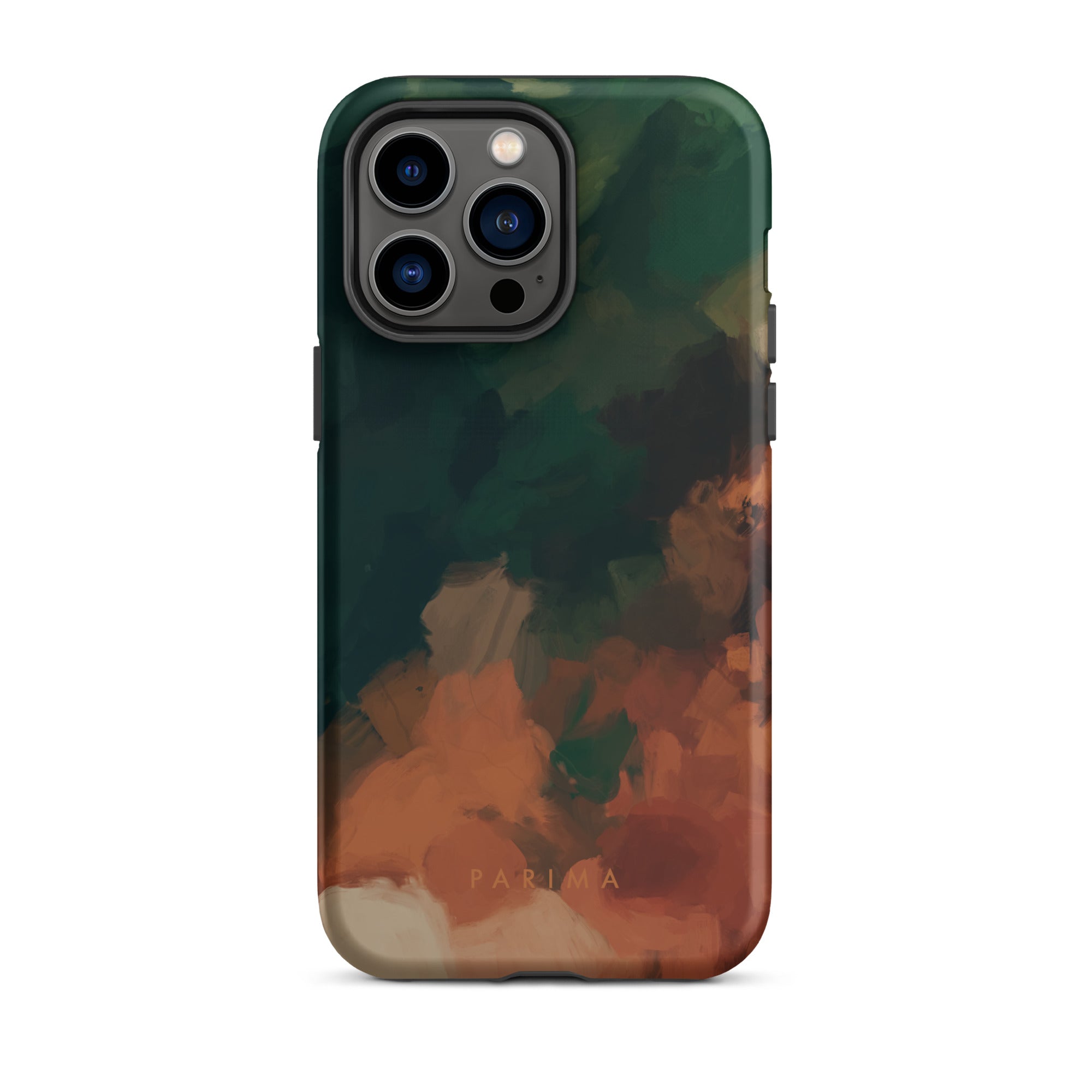 Cedar, green and brown abstract art - iPhone 14 Pro Max tough case by Parima Studio
