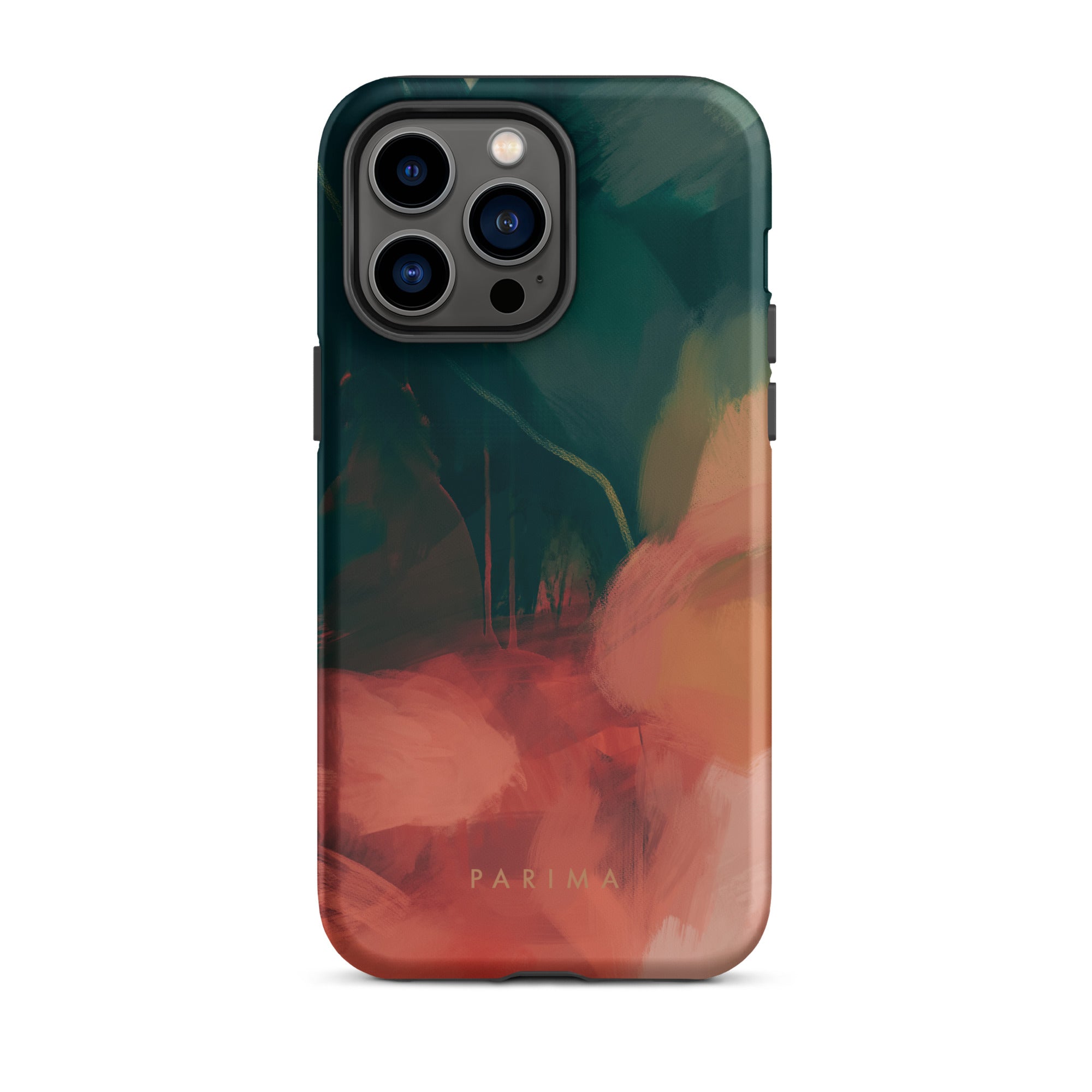 Eventide, green and red abstract art - iPhone 14 Pro Max tough case by Parima Studio