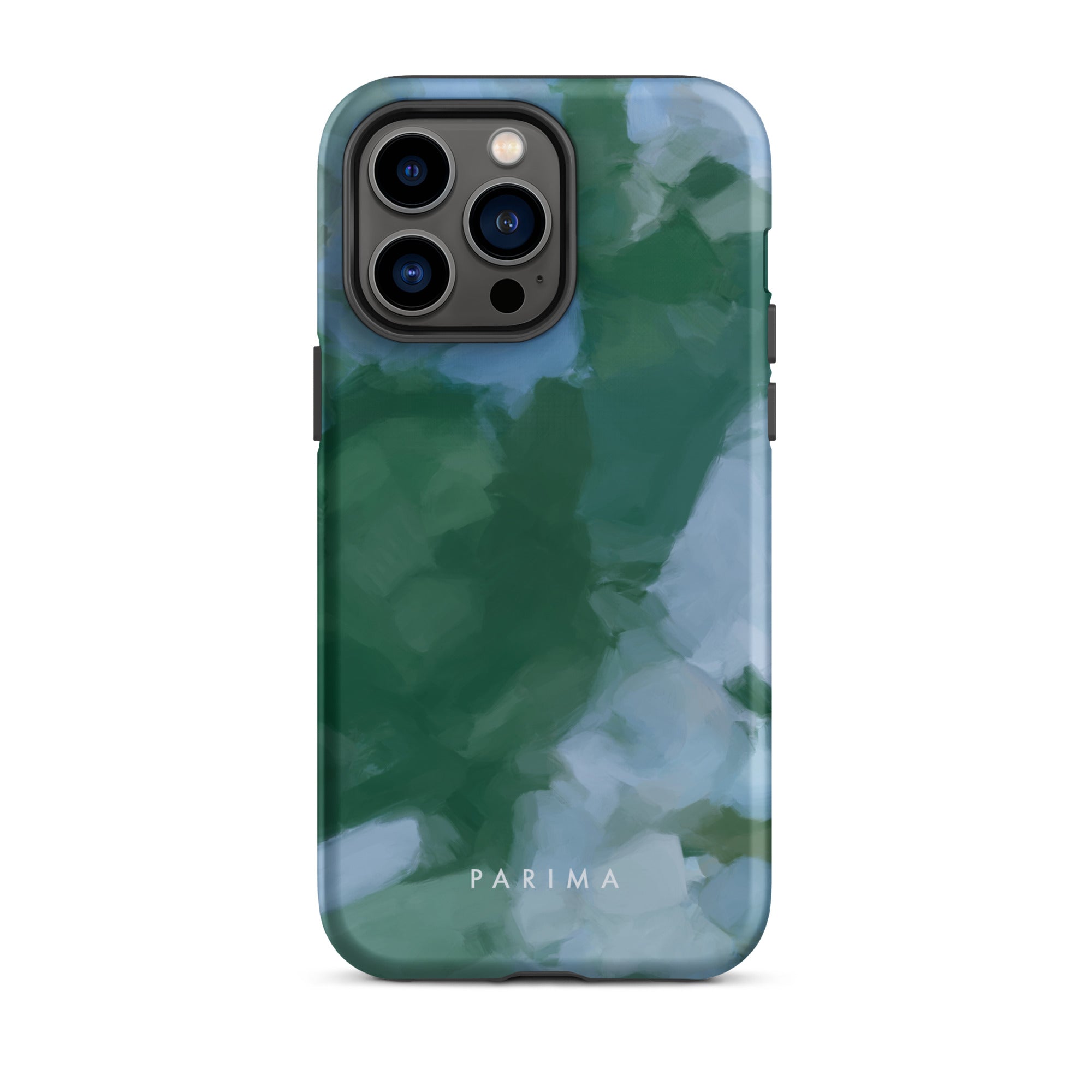 Sky and Earth  - Blue and green colorful chic premium iPhone tough case. Abstract art by Patricia Vargas of Parima Studio
